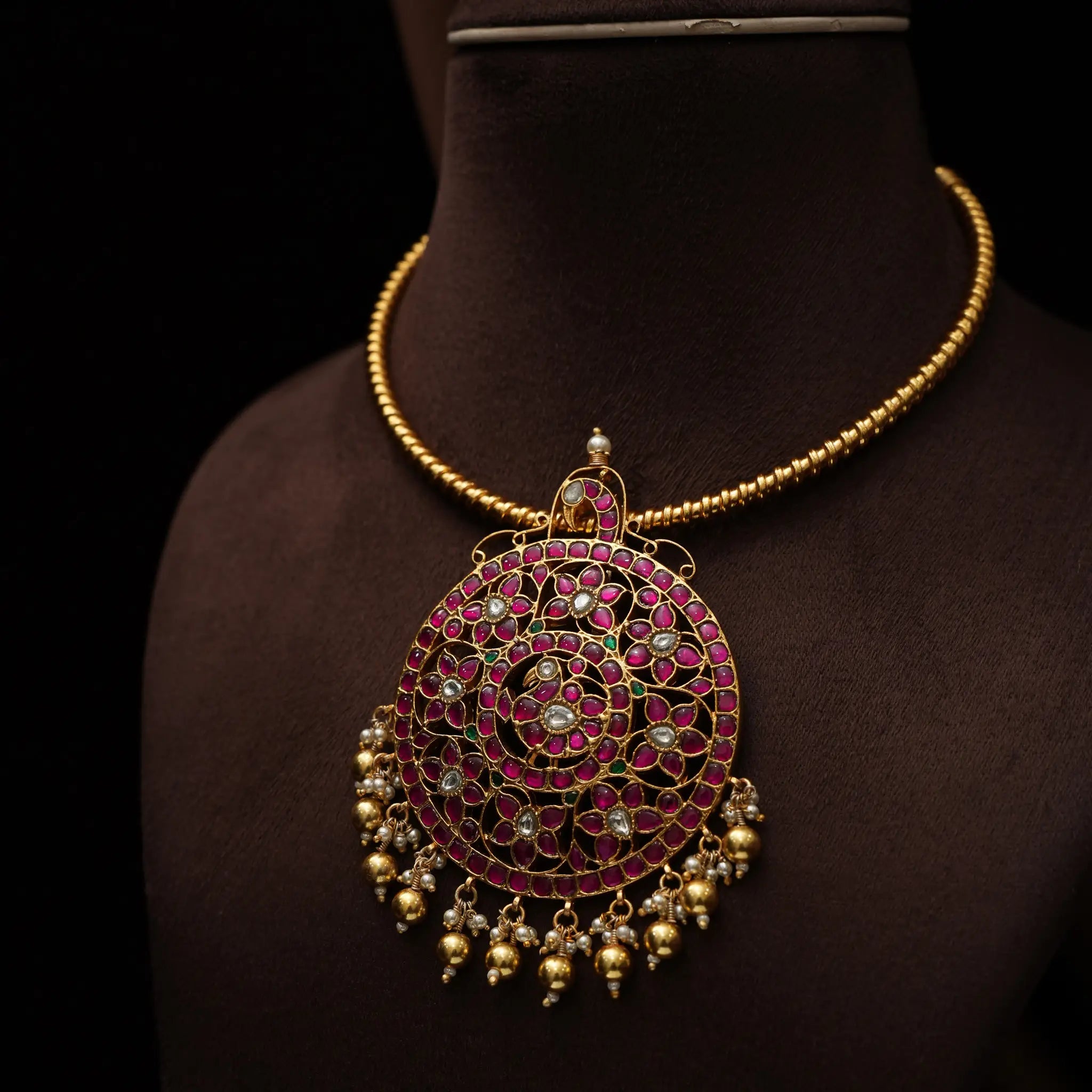 Amodini Silver Hasli Necklace