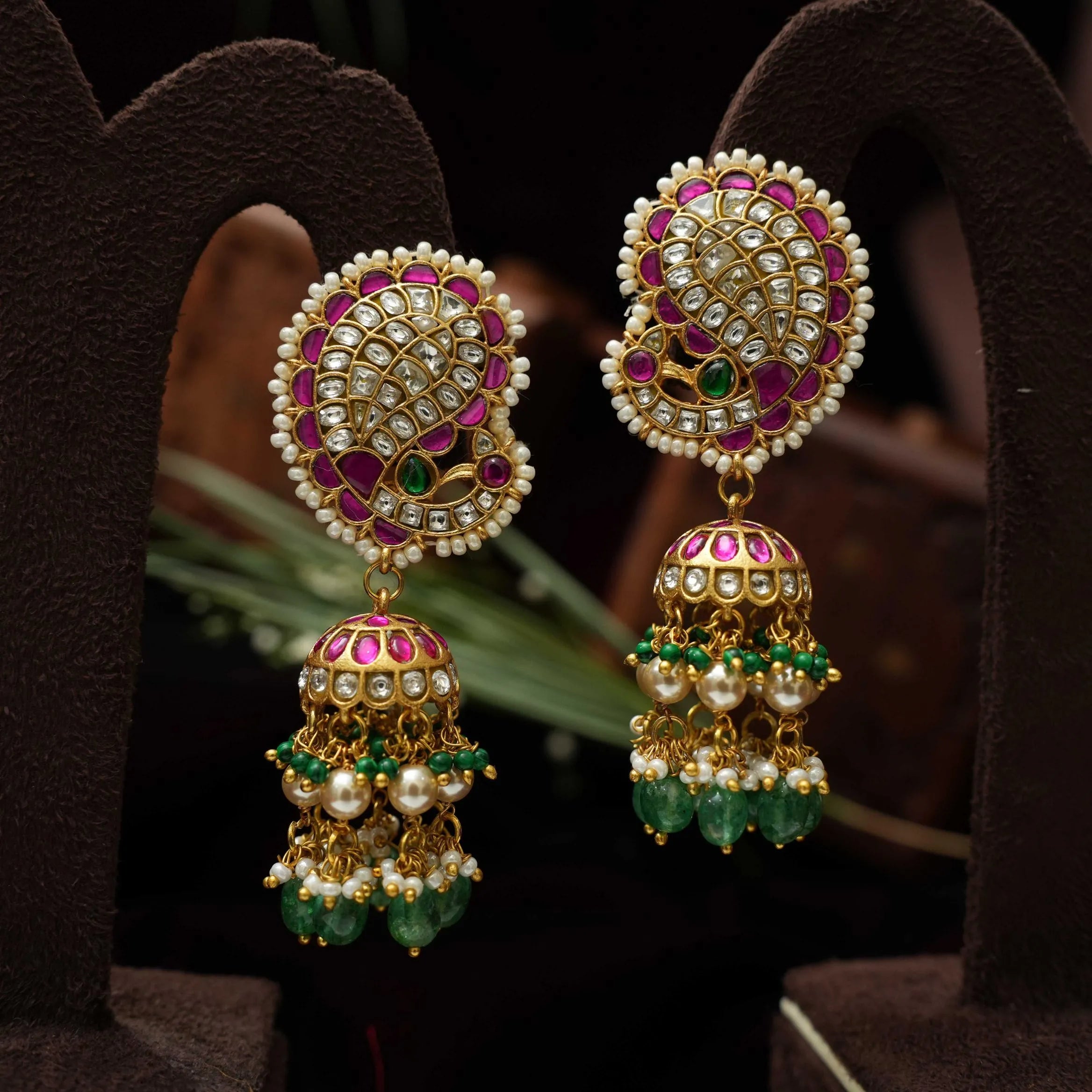 Amrit Polki Jhumka Earrings - White