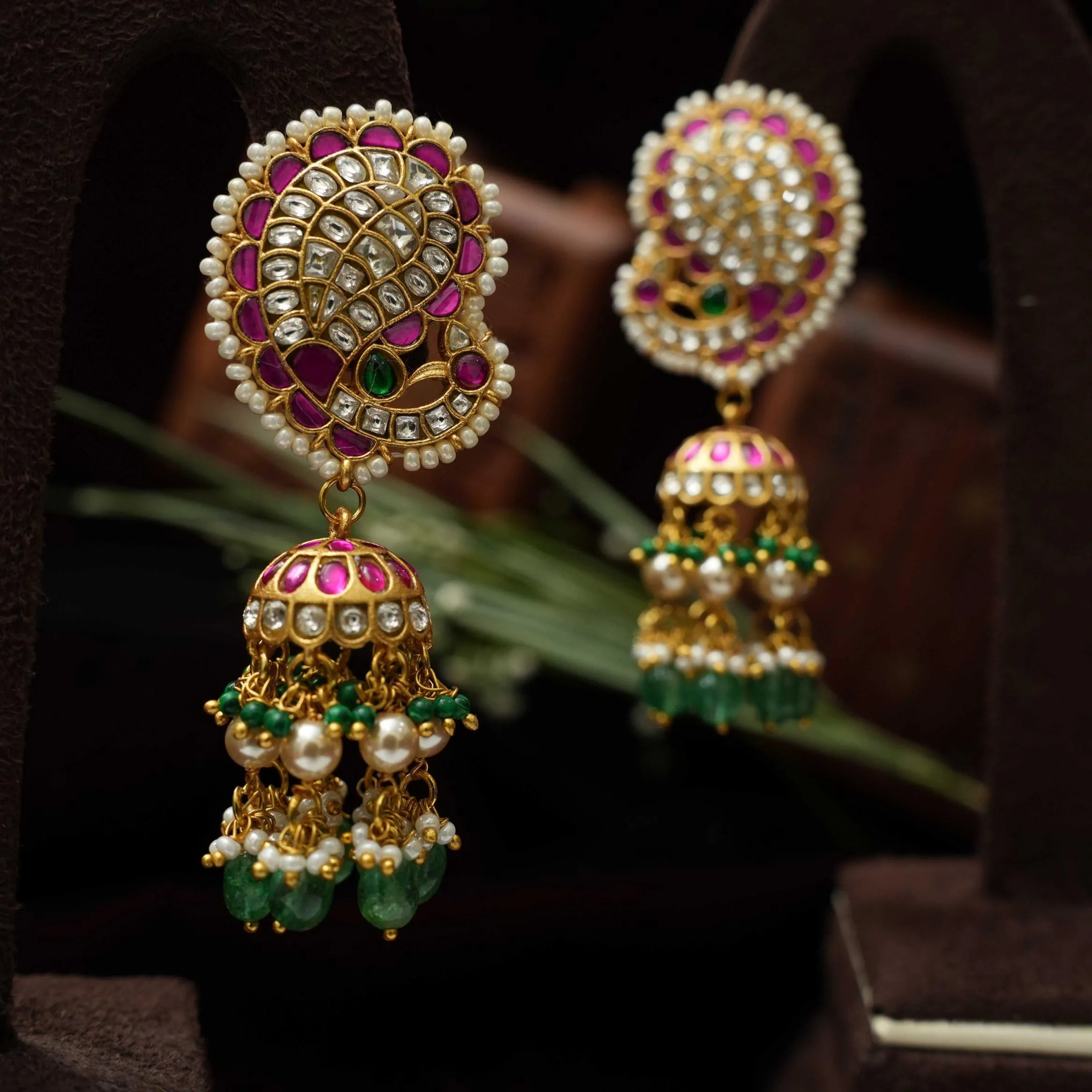 Amrit Polki Jhumka Earrings - White