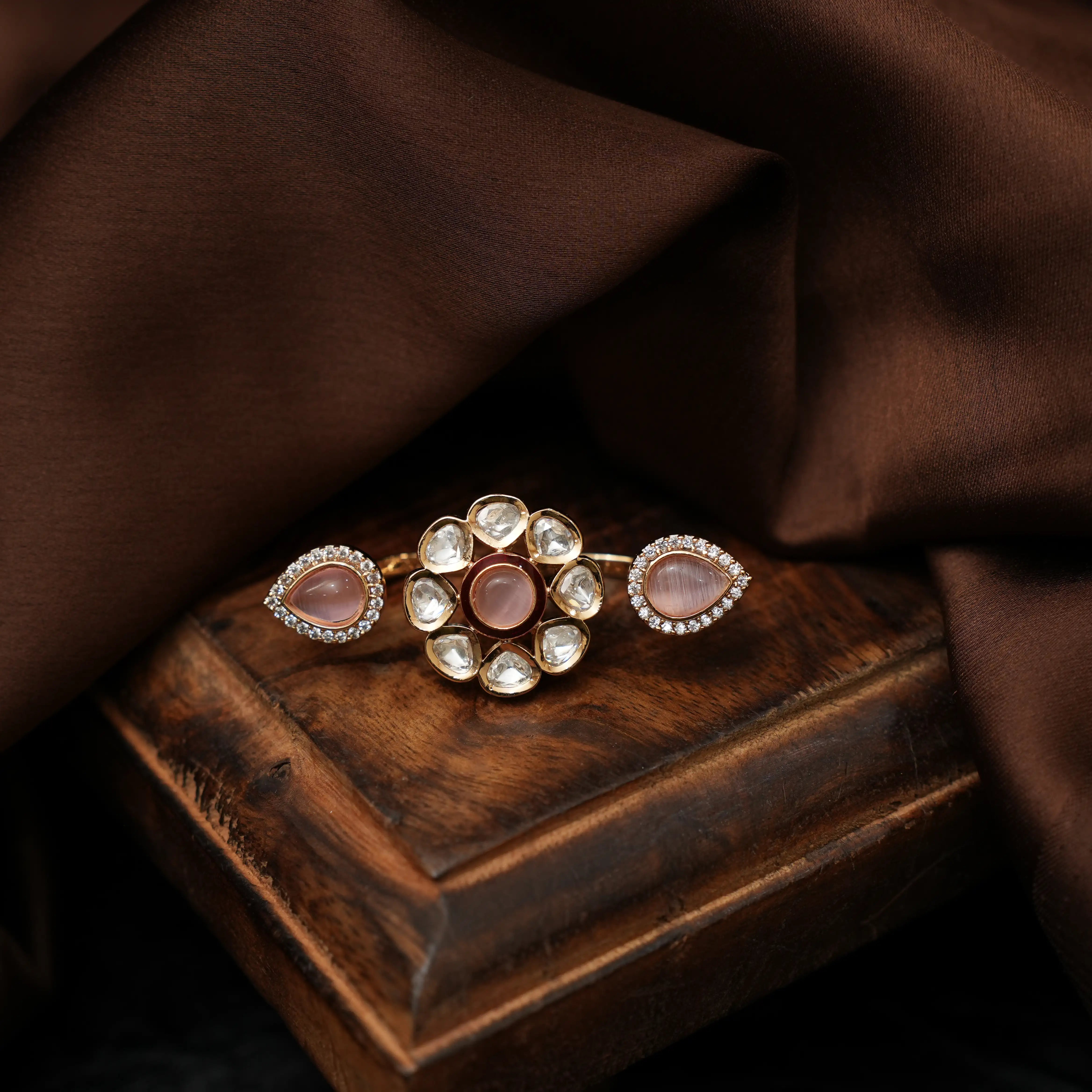Amrita Polki Ring - Pastel Pink