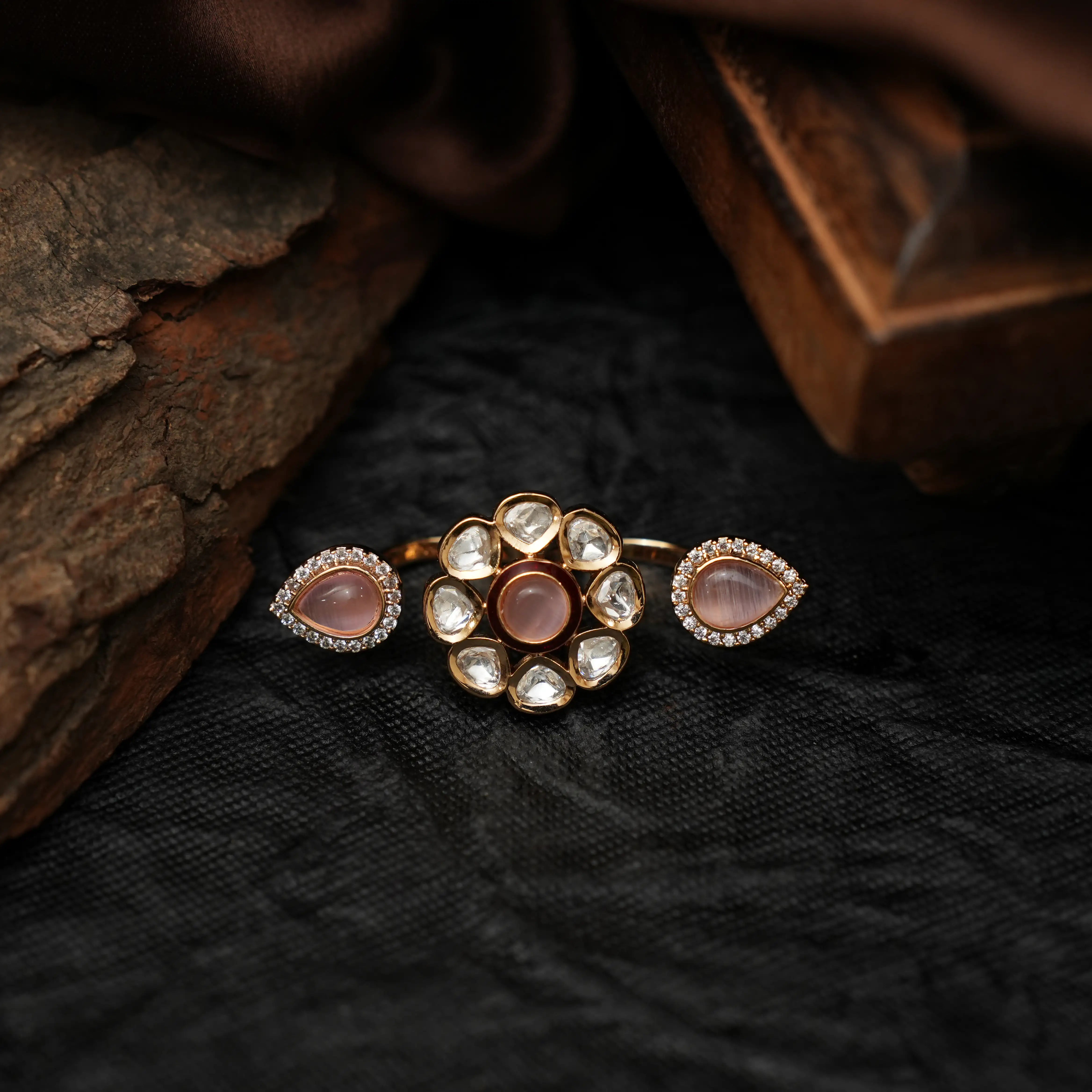 Amrita Polki Ring - Pastel Pink