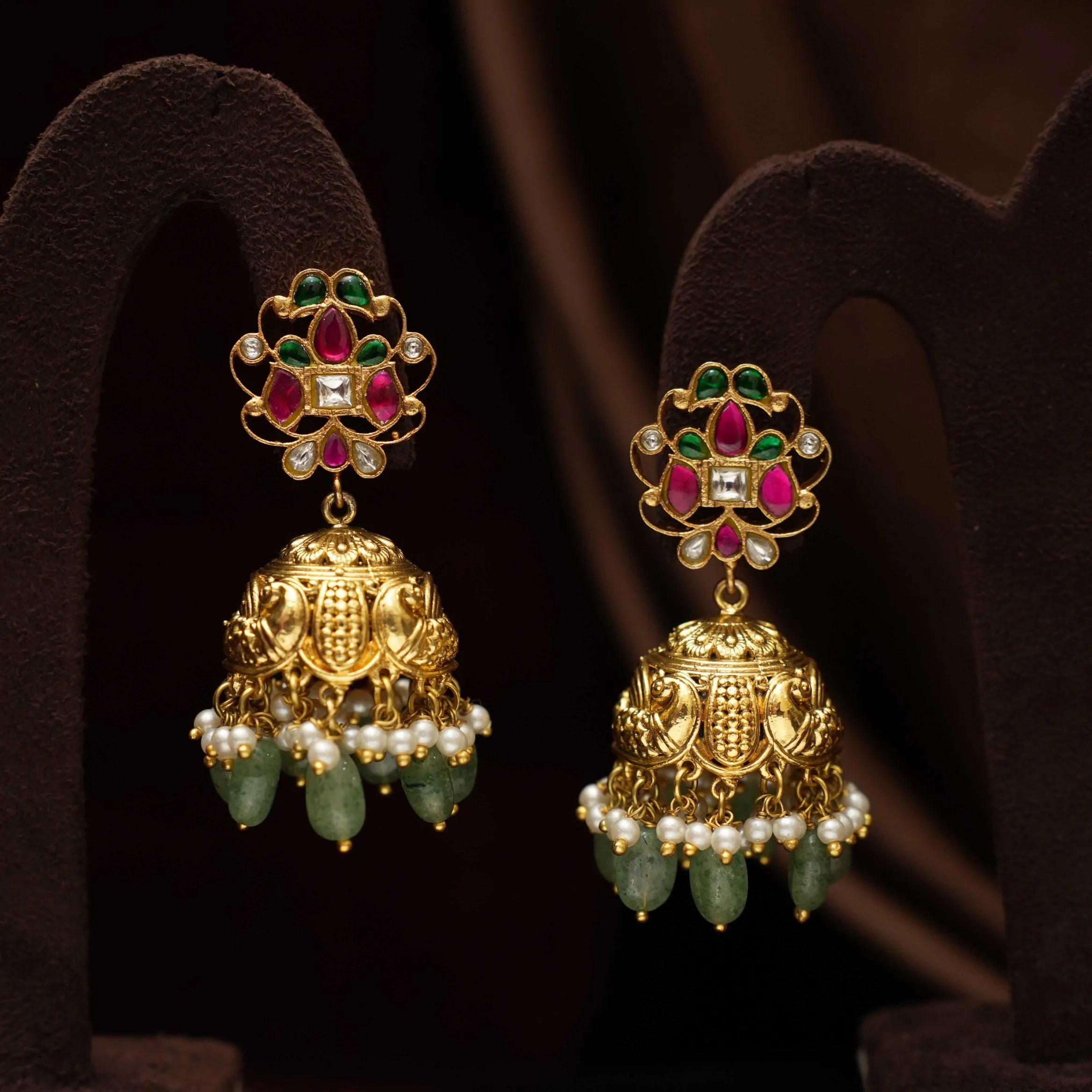 Anala Polki Jhumka Earrings