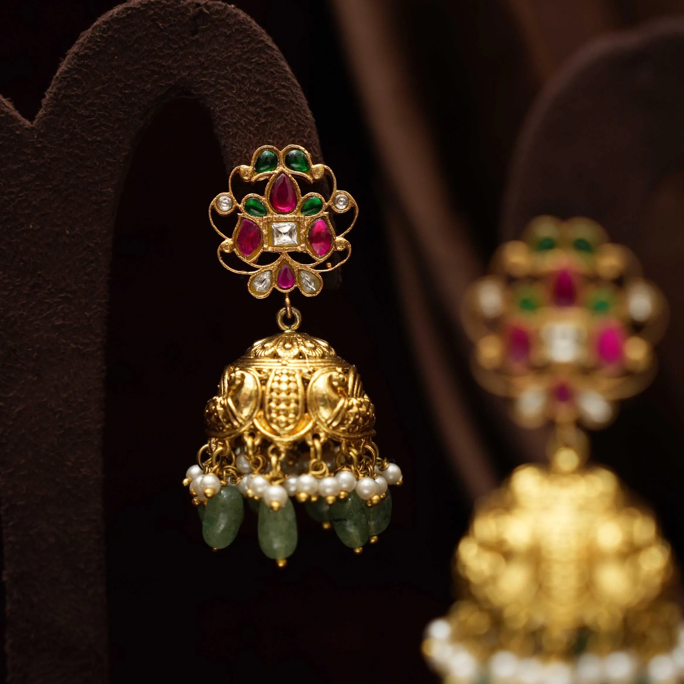 Anala Polki Jhumka Earrings