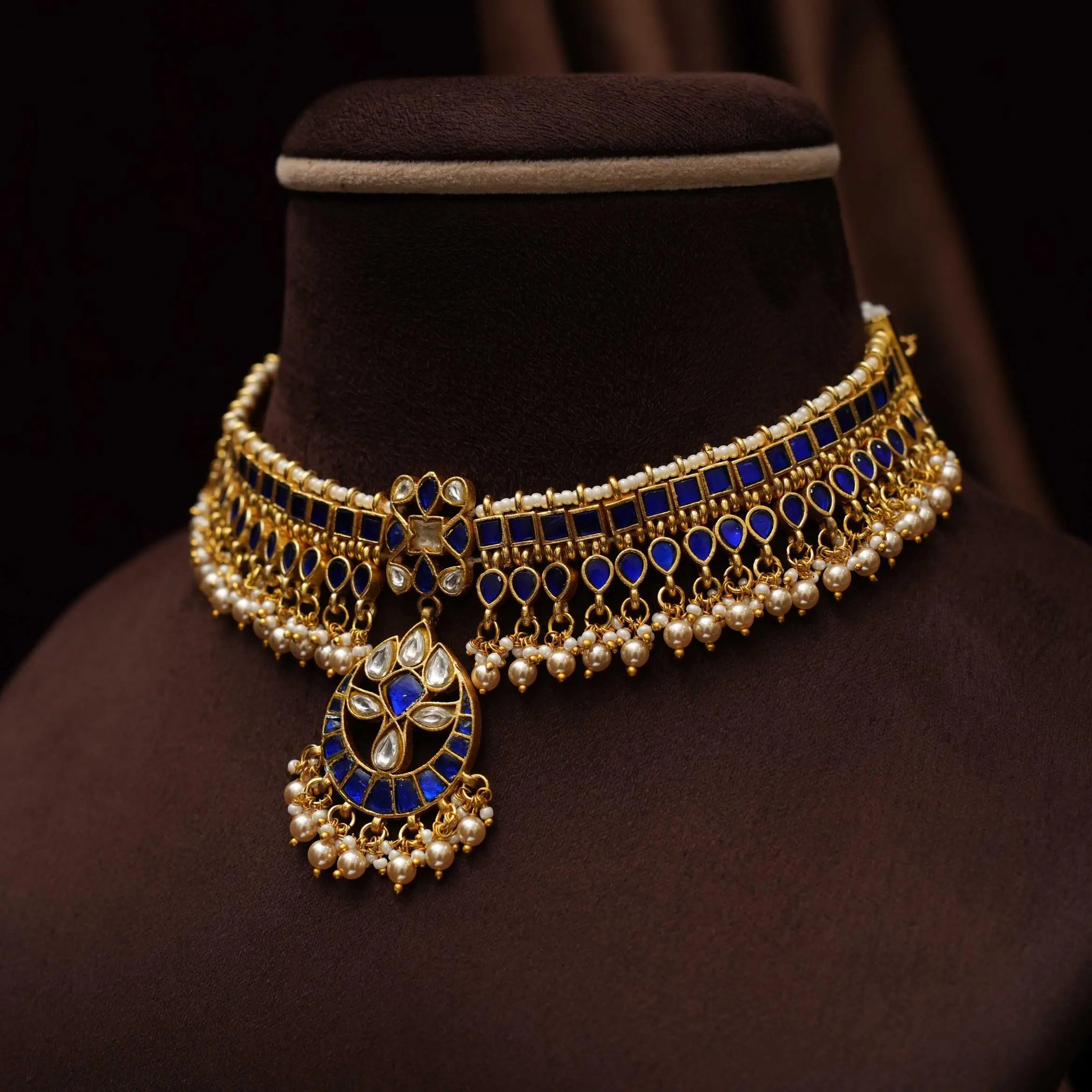 Ananta Polki Choker - Blue