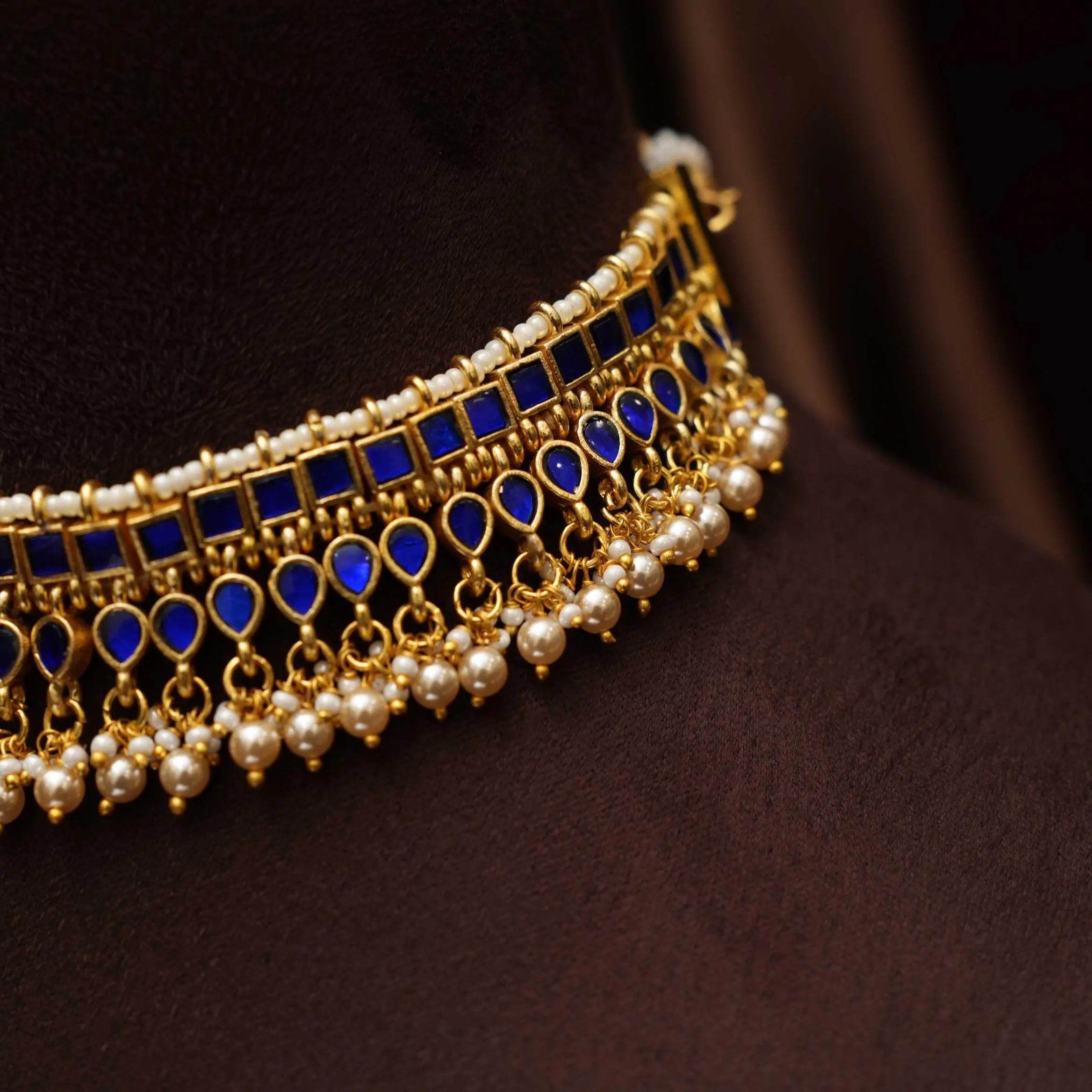 Ananta Polki Choker - Blue