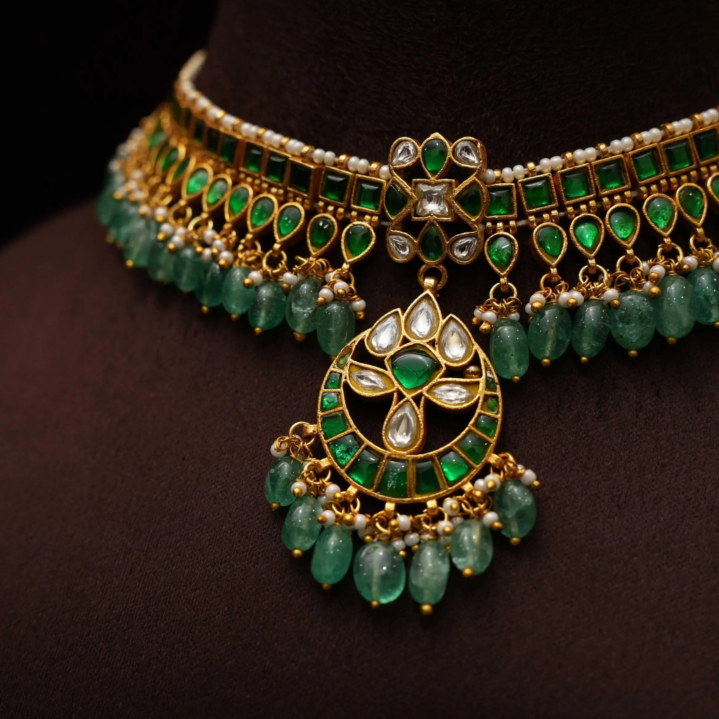 Ananta Polki Choker - Green