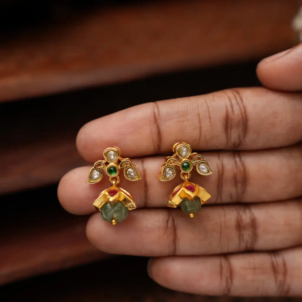 Anika Antique Mini Jhumka Earrings