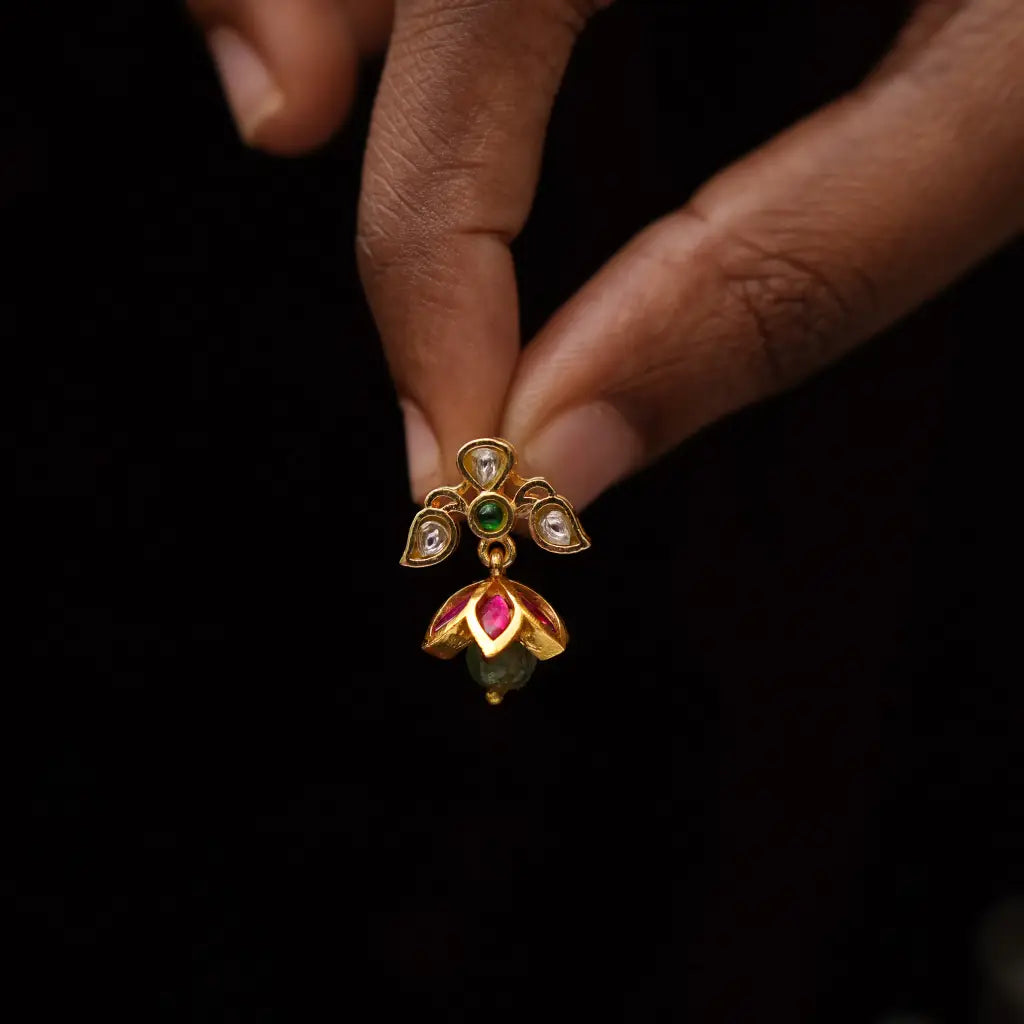 Anika Antique Mini Jhumka Earrings