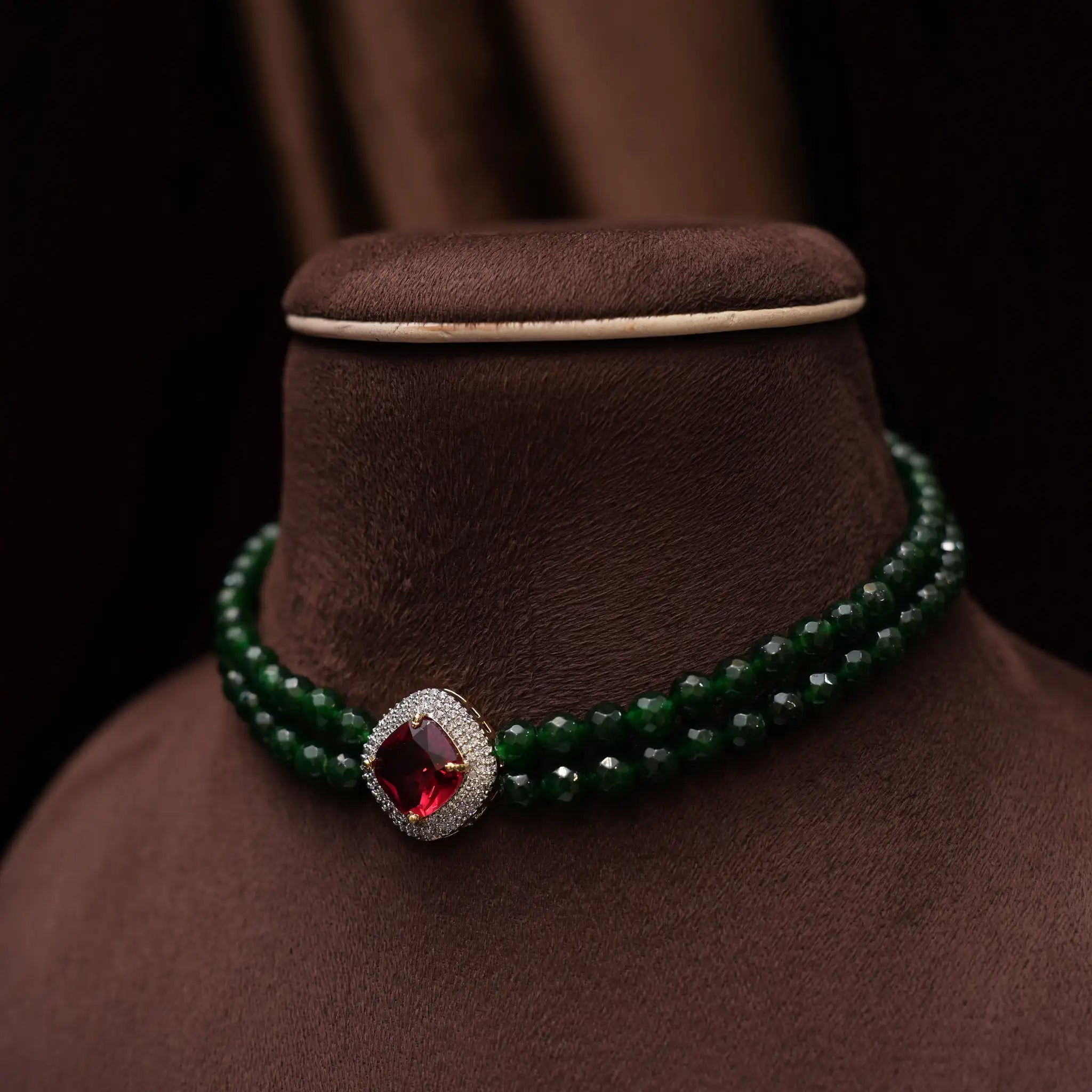 Anila Beaded Choker - Green