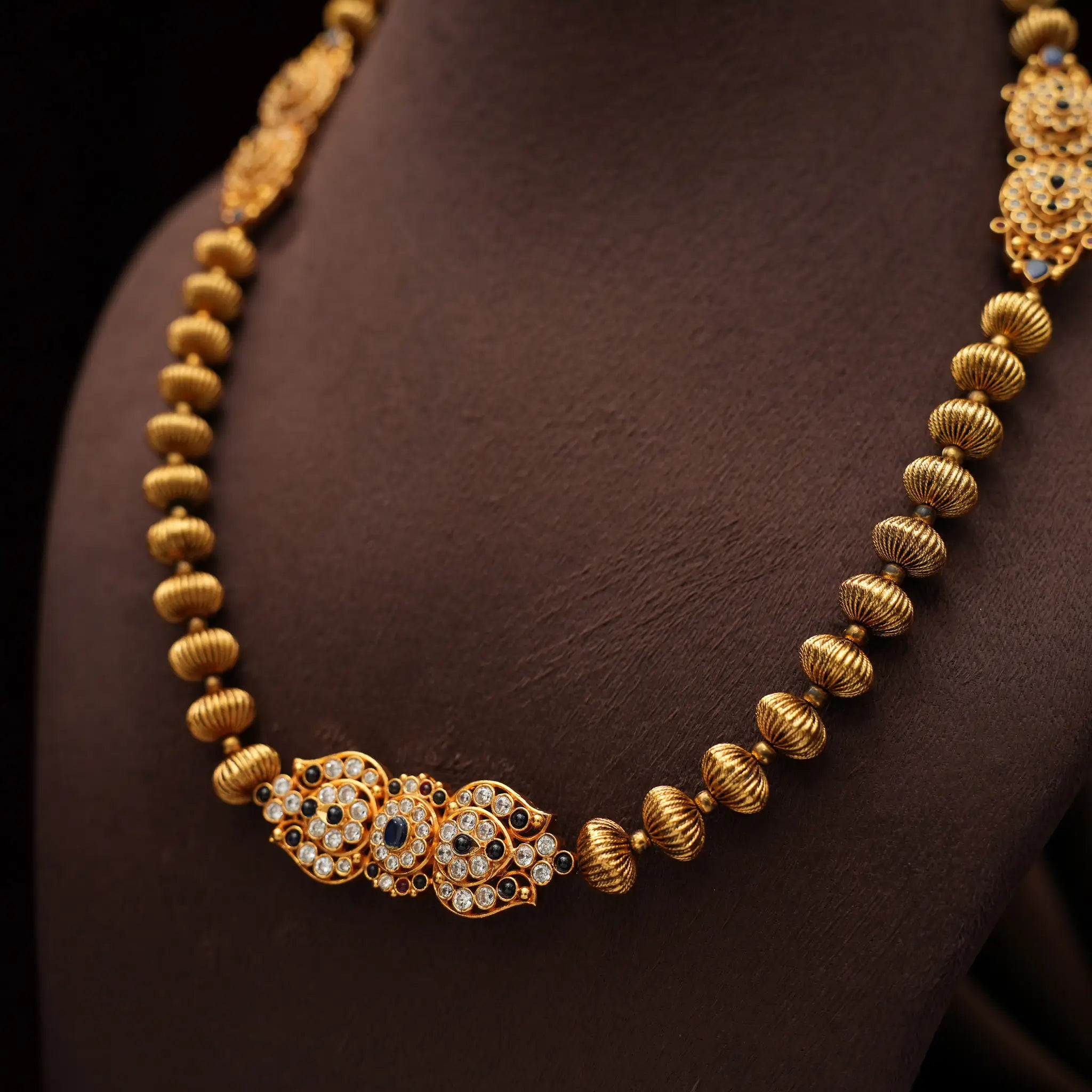 Anjali Silver Necklace - Blue