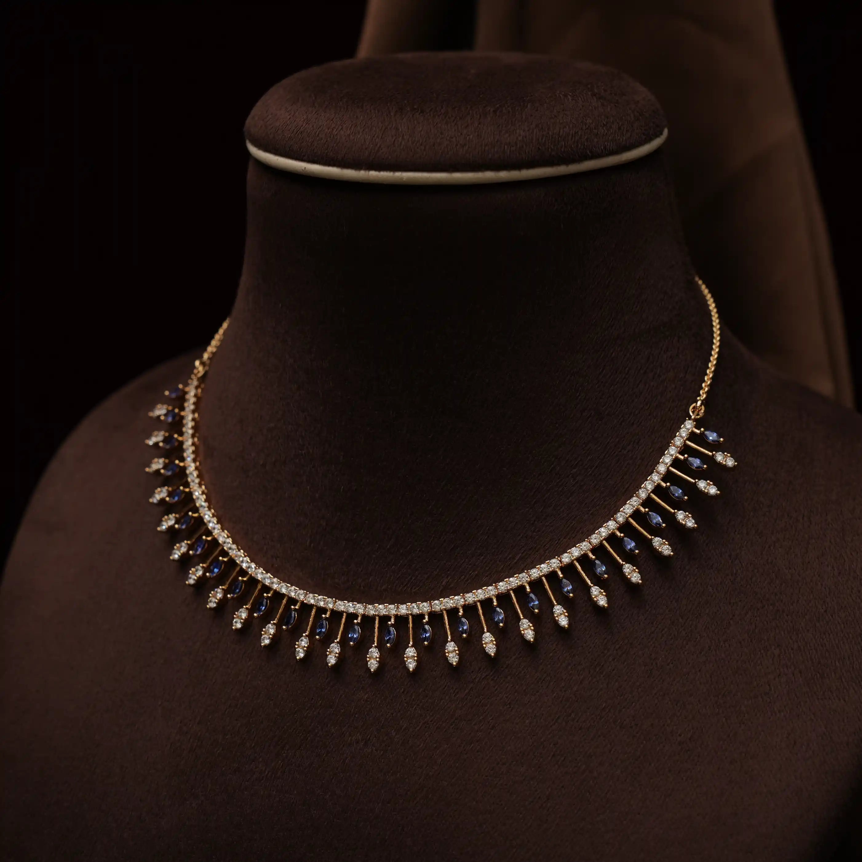 Anjushri Zircon Necklace - Blue