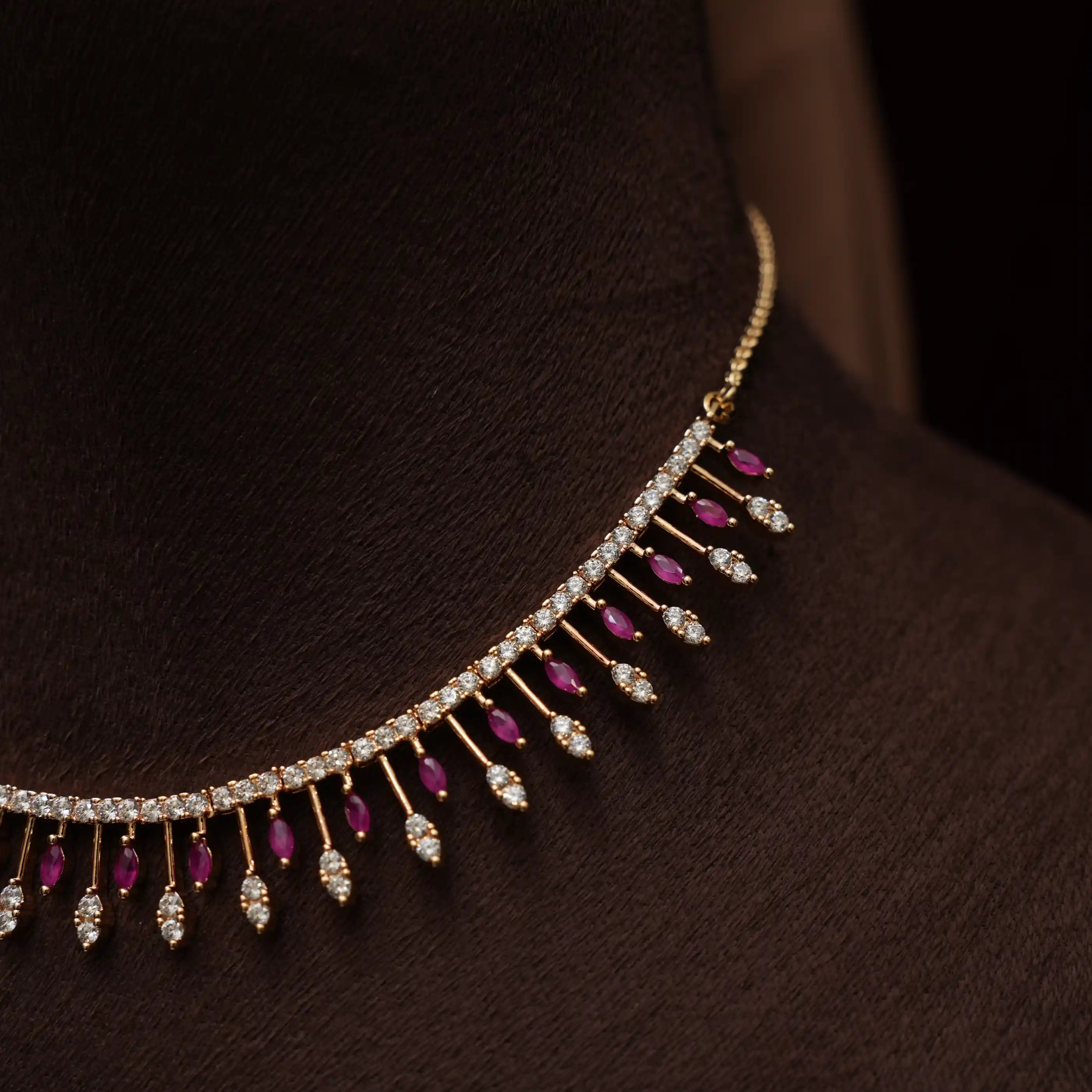 Anjushri Zircon Necklace - Ruby