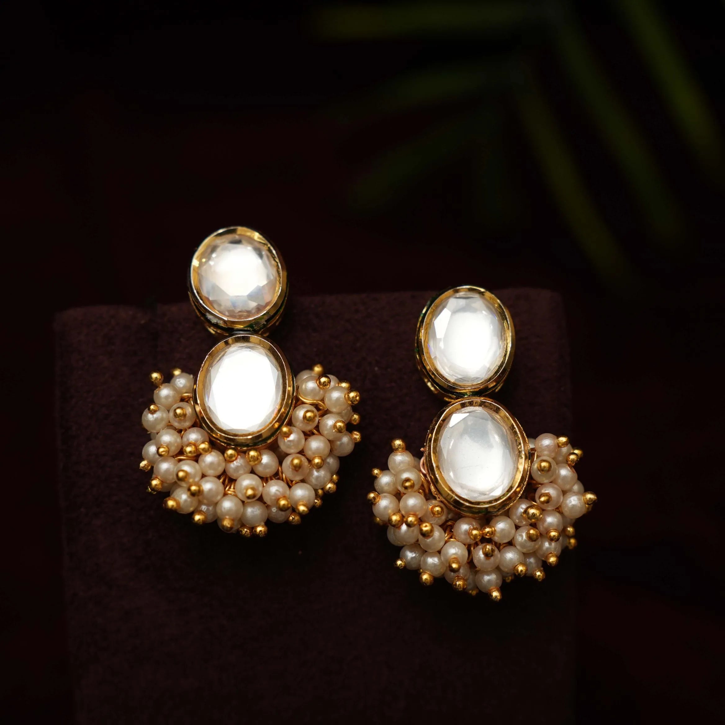 Anshu Kundan Ear Stud - Rimli Boutique