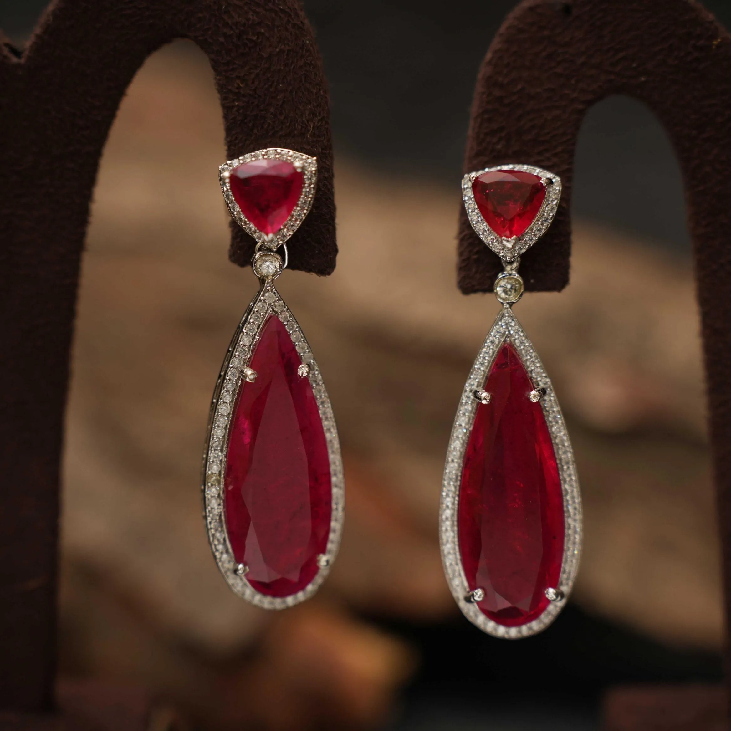 Anuja Dangler Earrings - Red