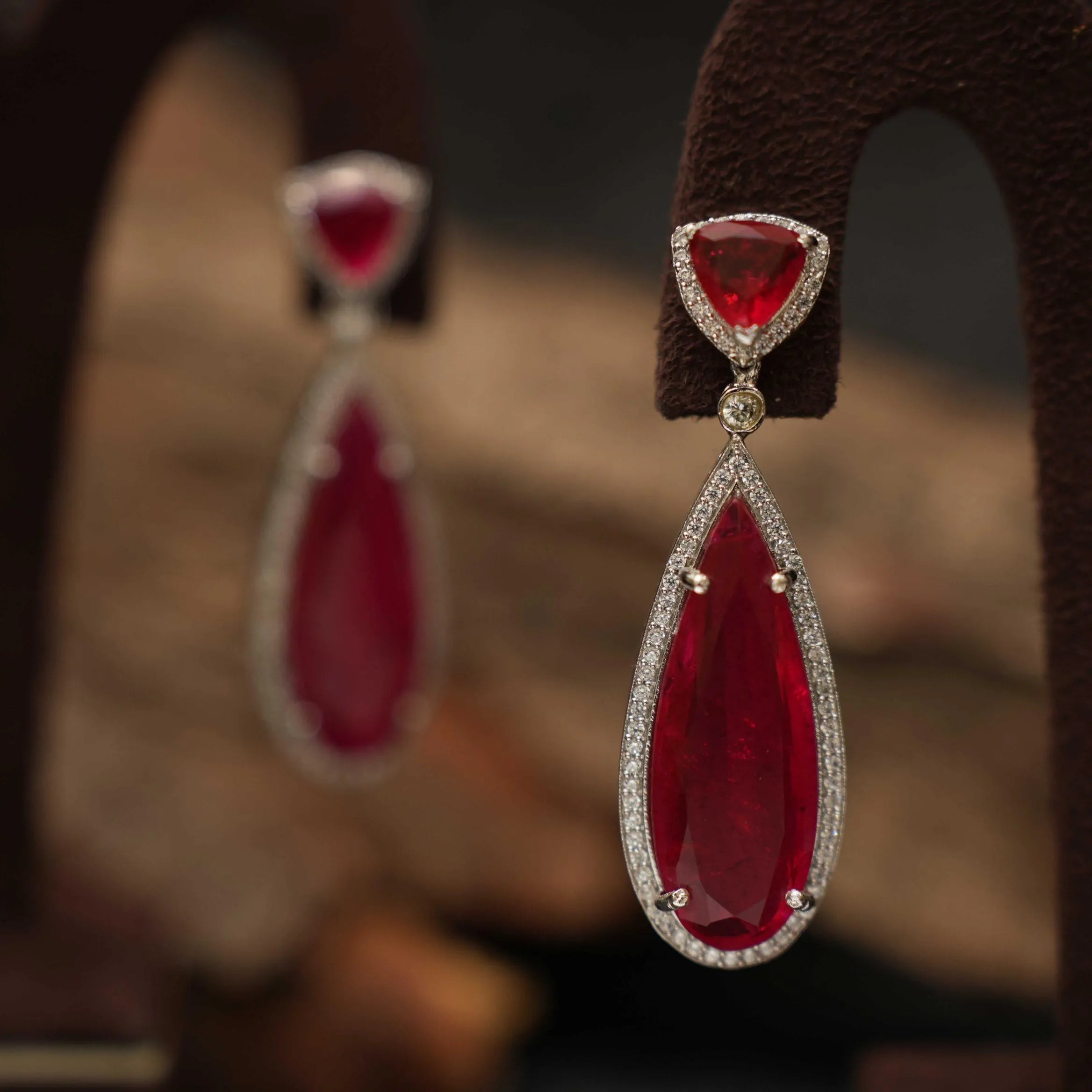 Anuja Dangler Earrings - Red