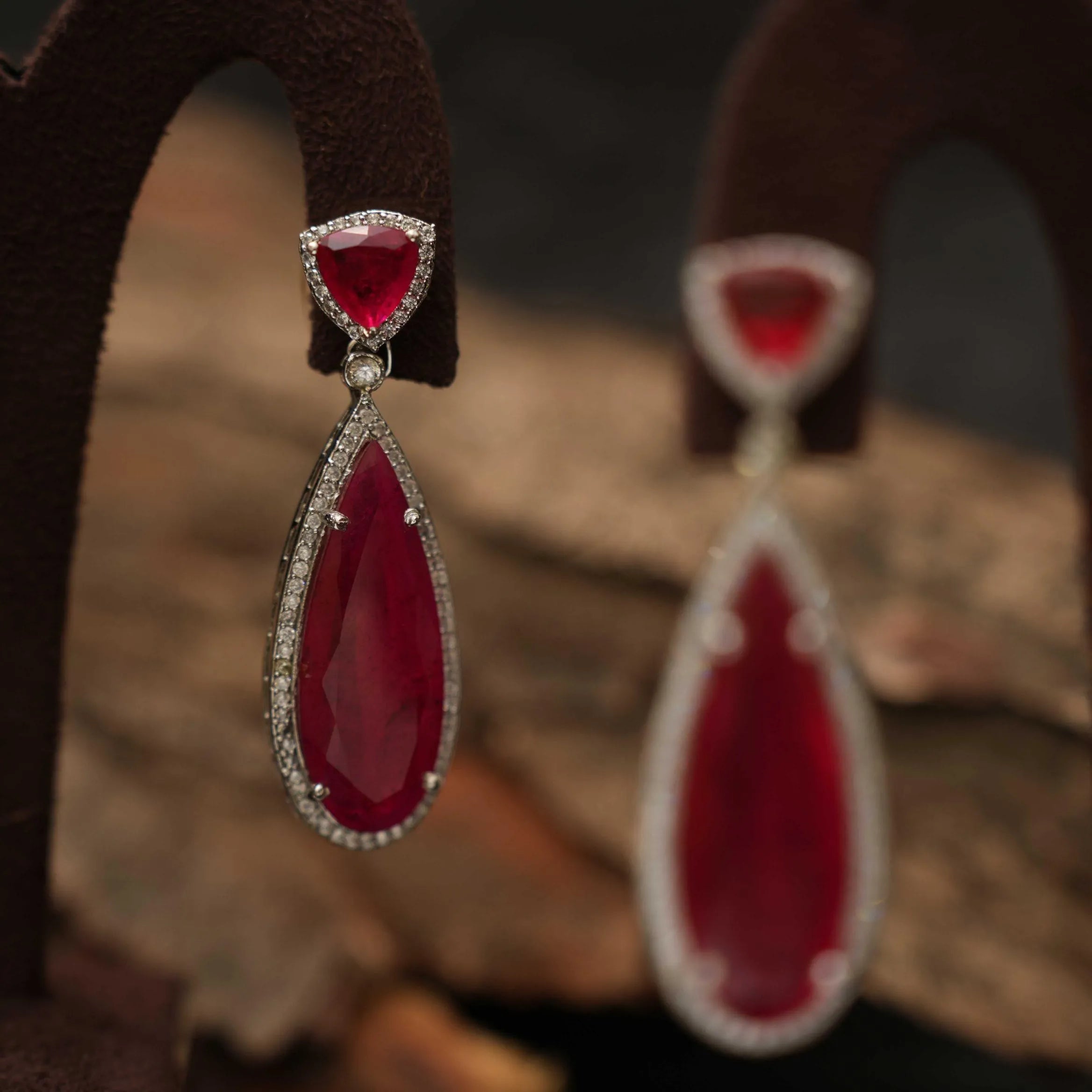 Anuja Dangler Earrings - Red