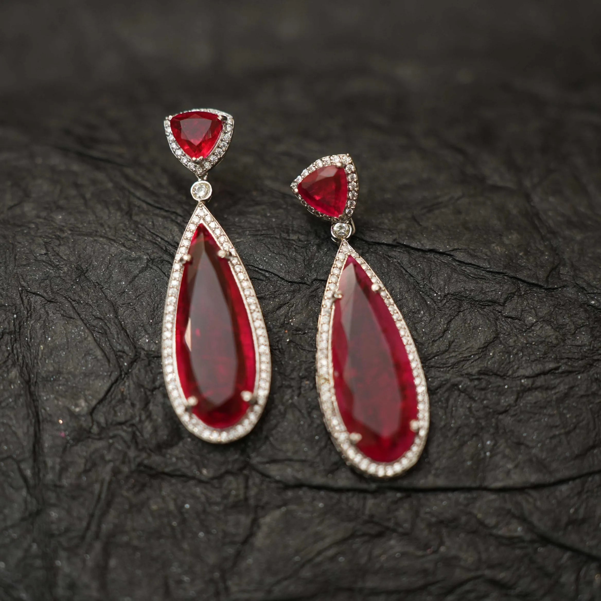 Anuja Dangler Earrings - Red