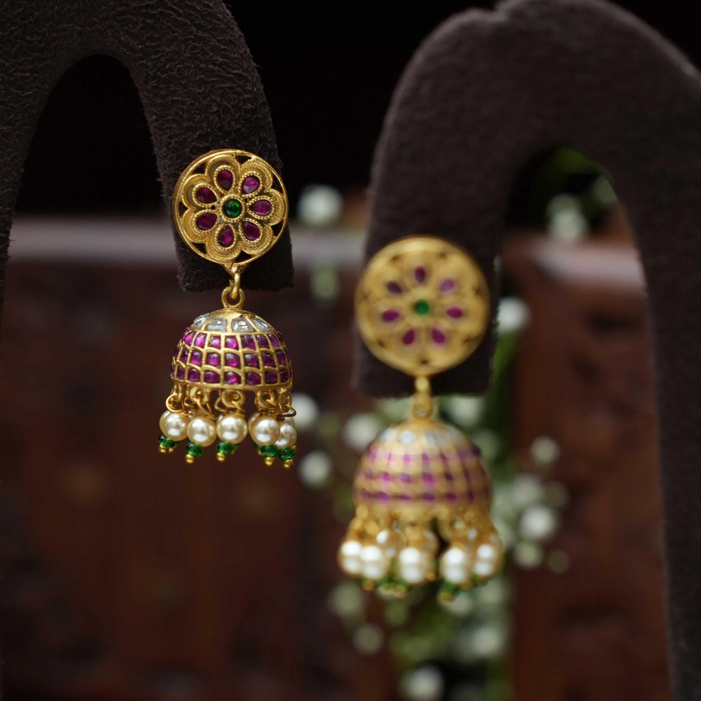 Anusha Polki Jhumka Earrings