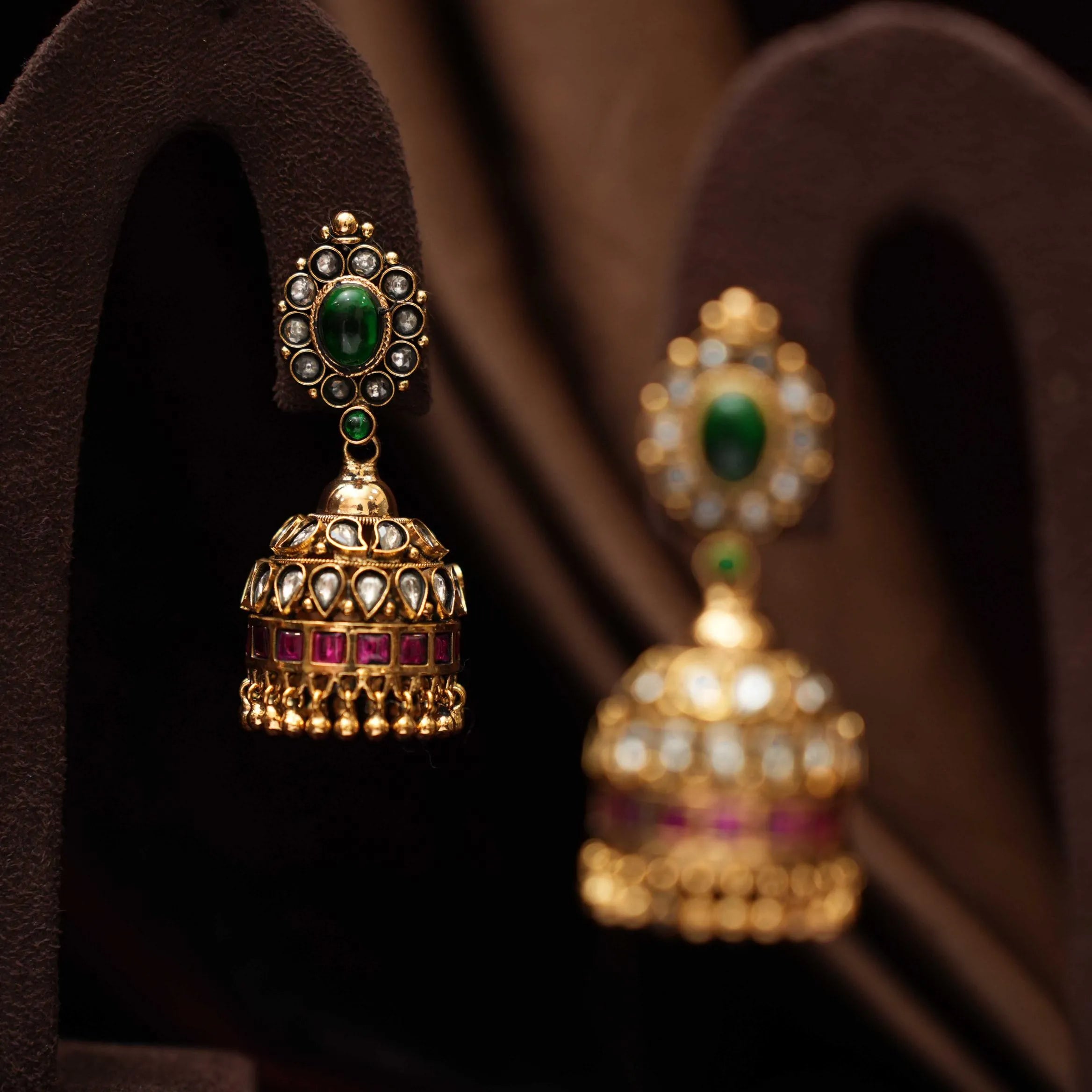 Anvidi Antique Nagas Jhumka - White