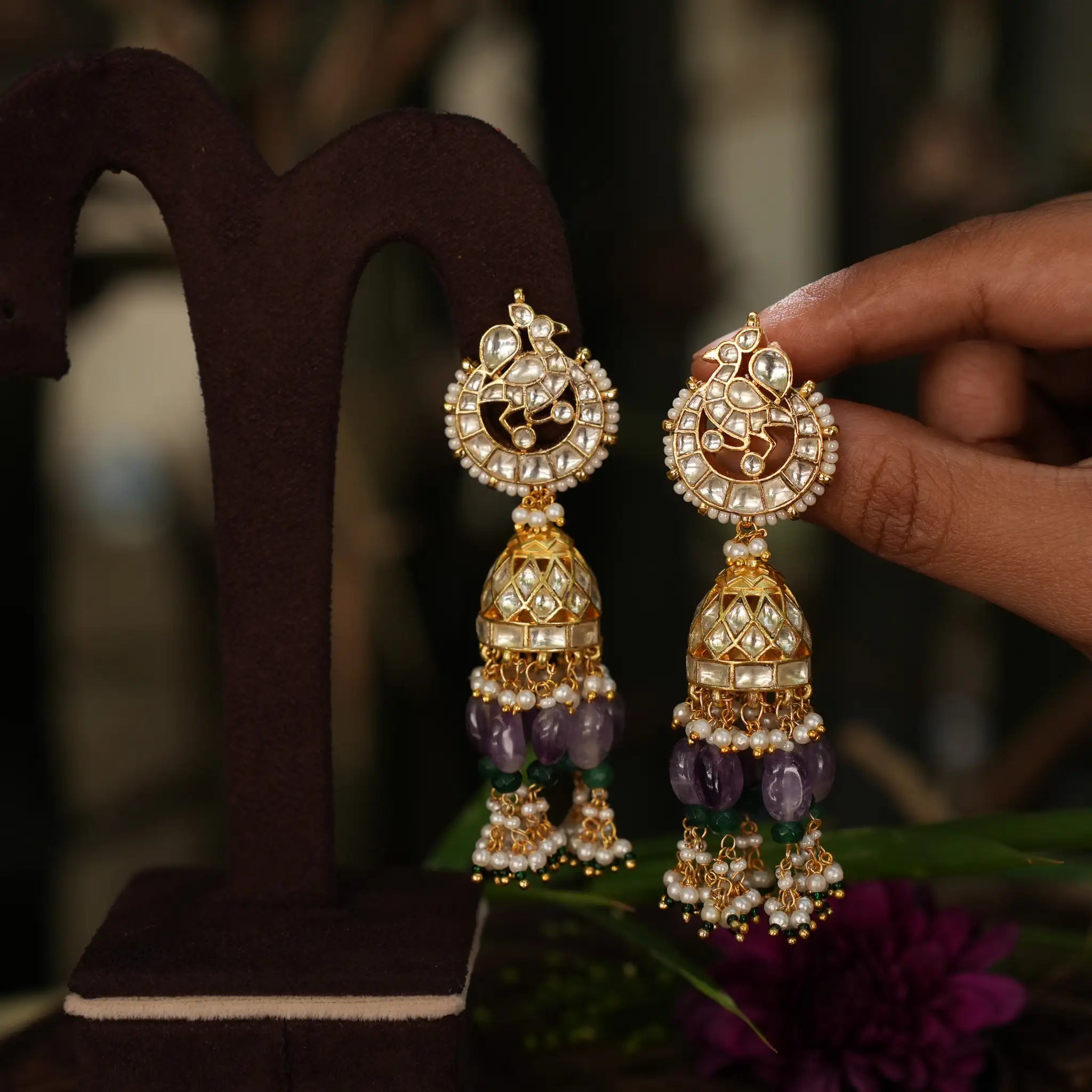 Anvitha Polki Jhumka Earrings