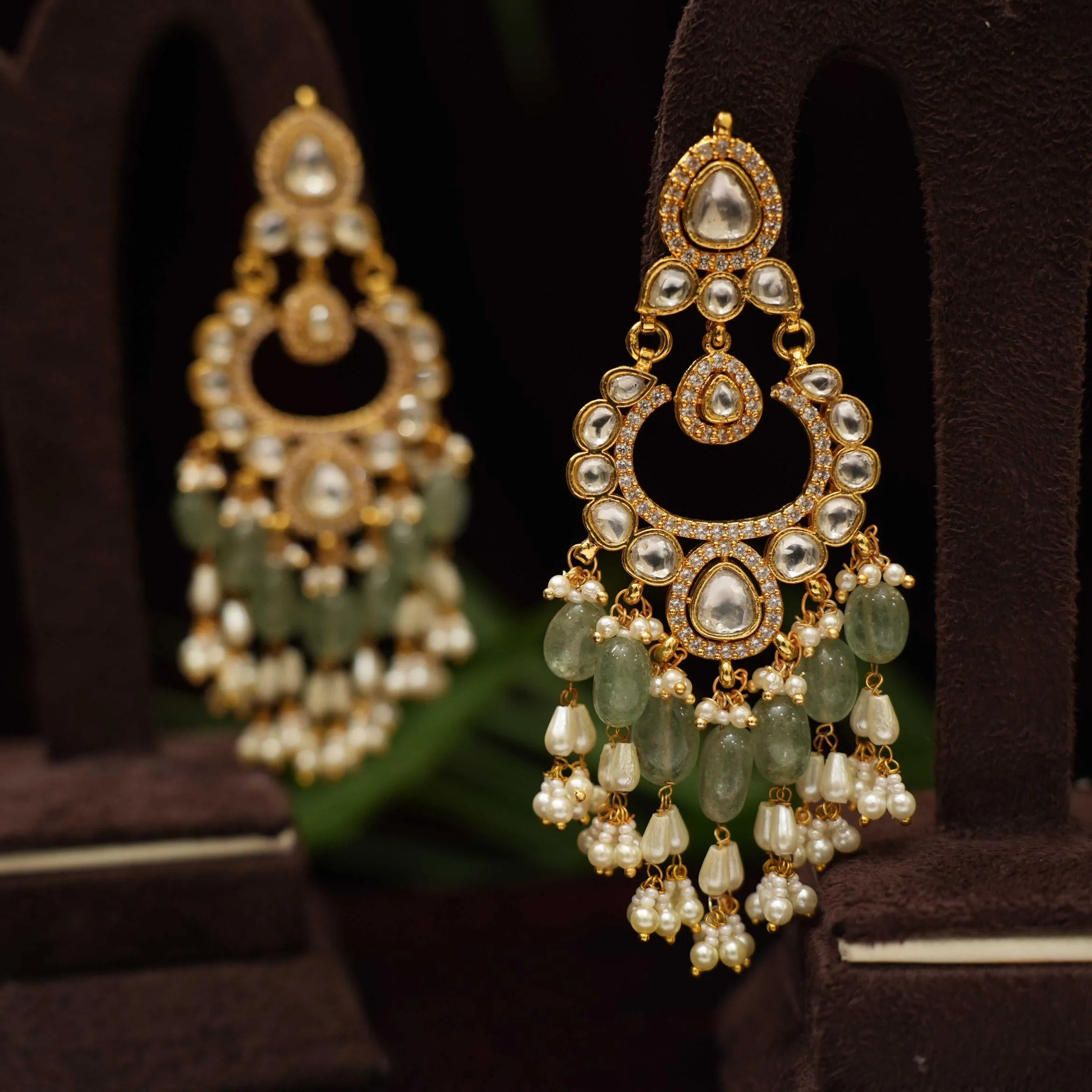 Anwika Polki Chandbali Earrings - Rimli Boutique