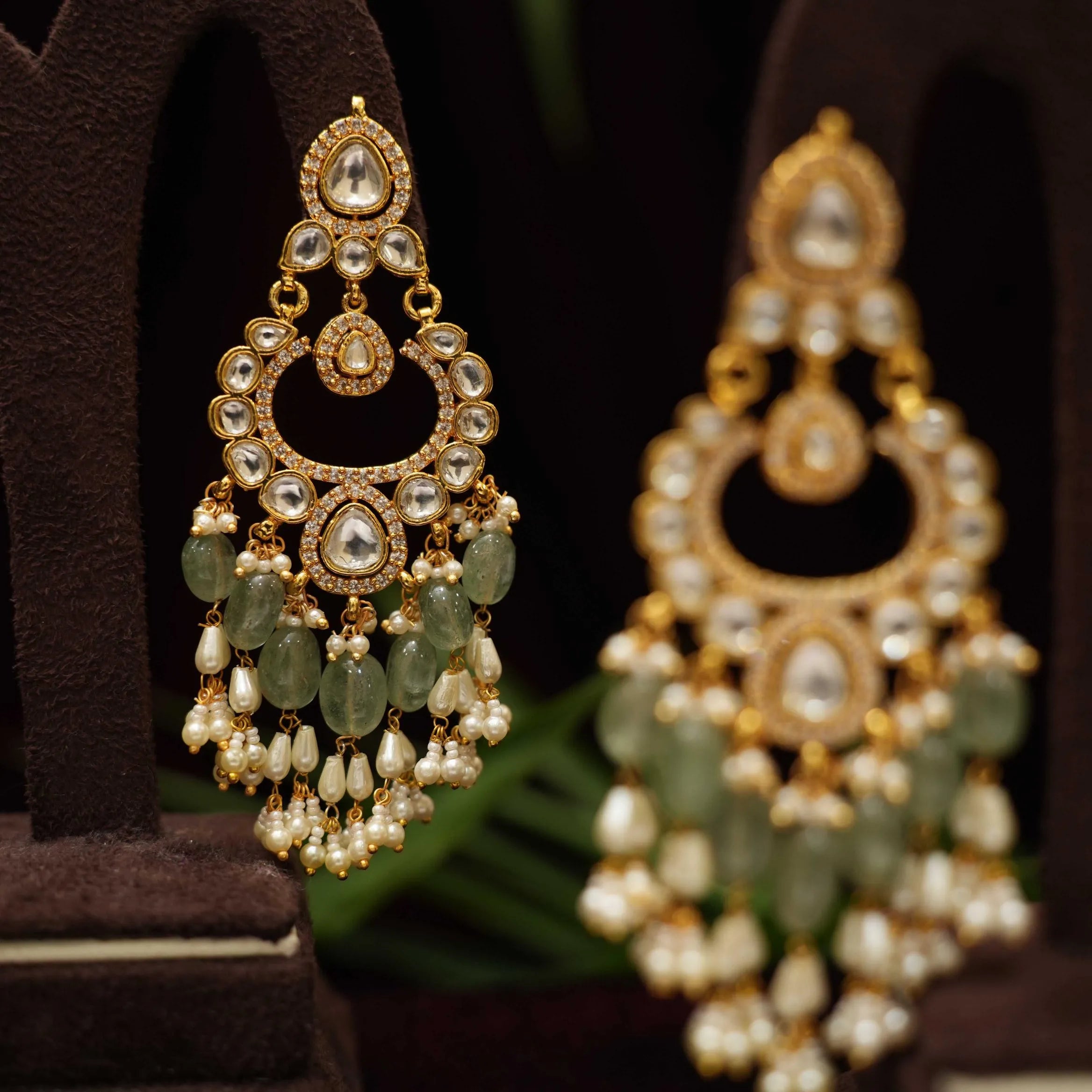 Anwika Polki Chandbali Earrings - Rimli Boutique