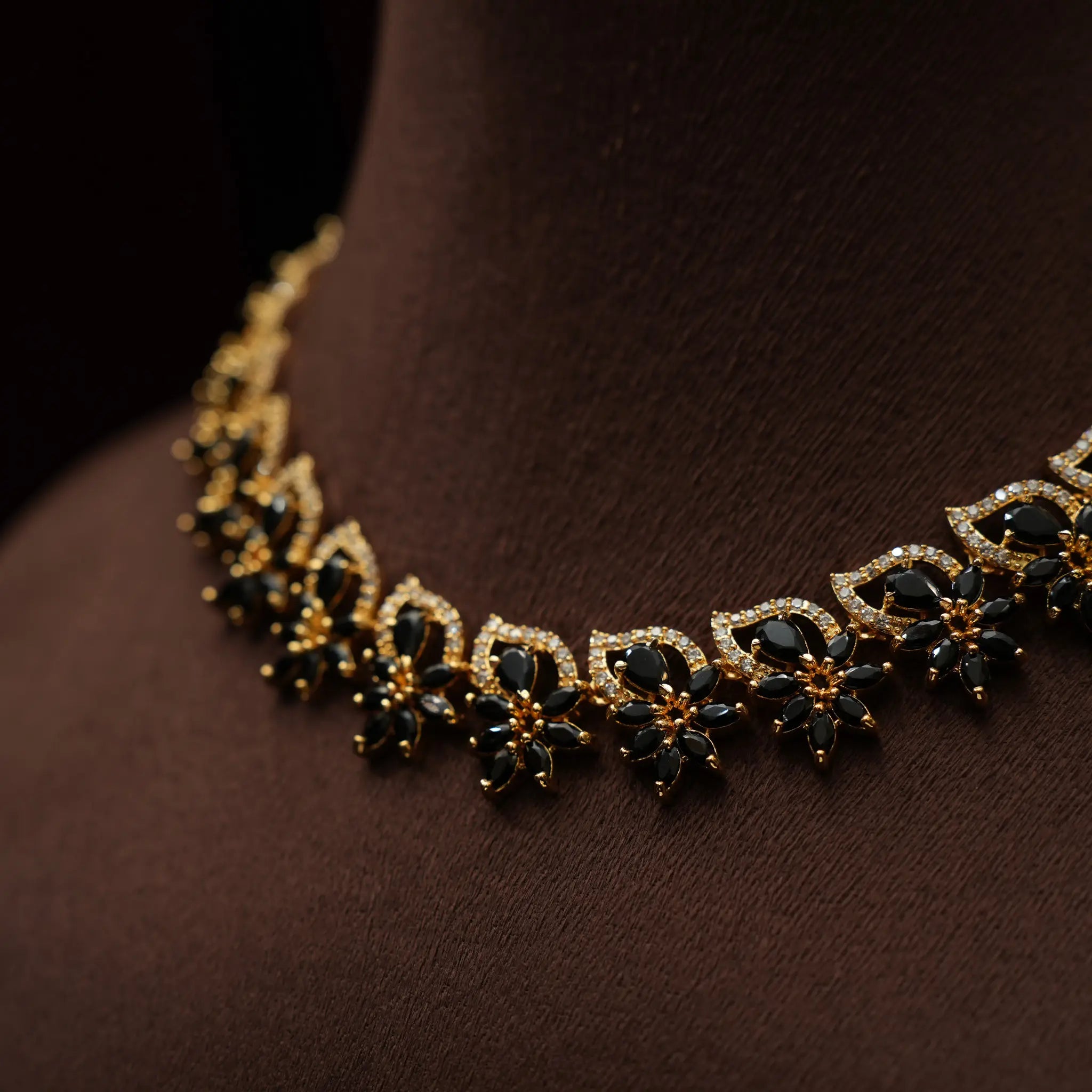 Arabella Zircon Necklace - Black