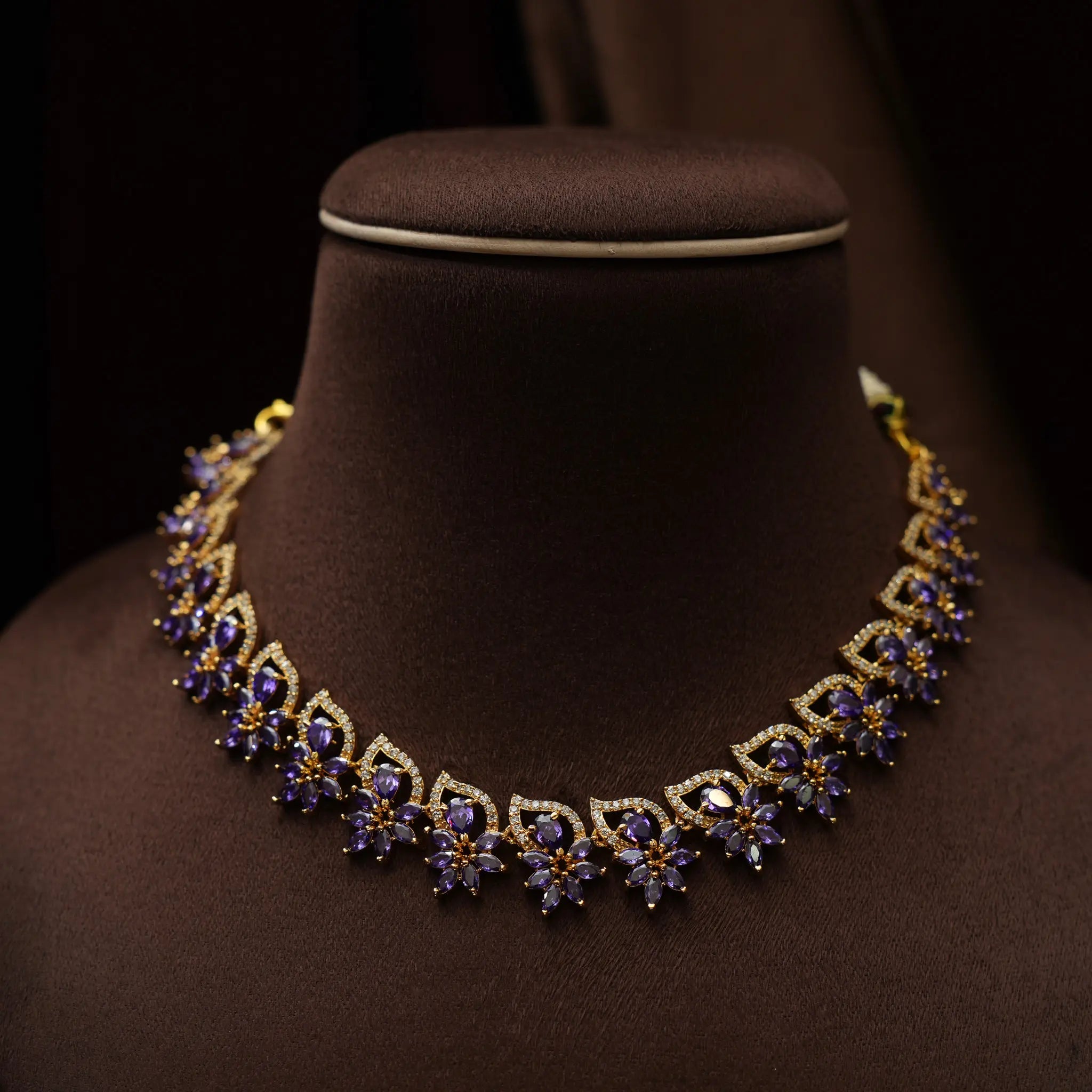 Arabella Zircon Necklace - Purple