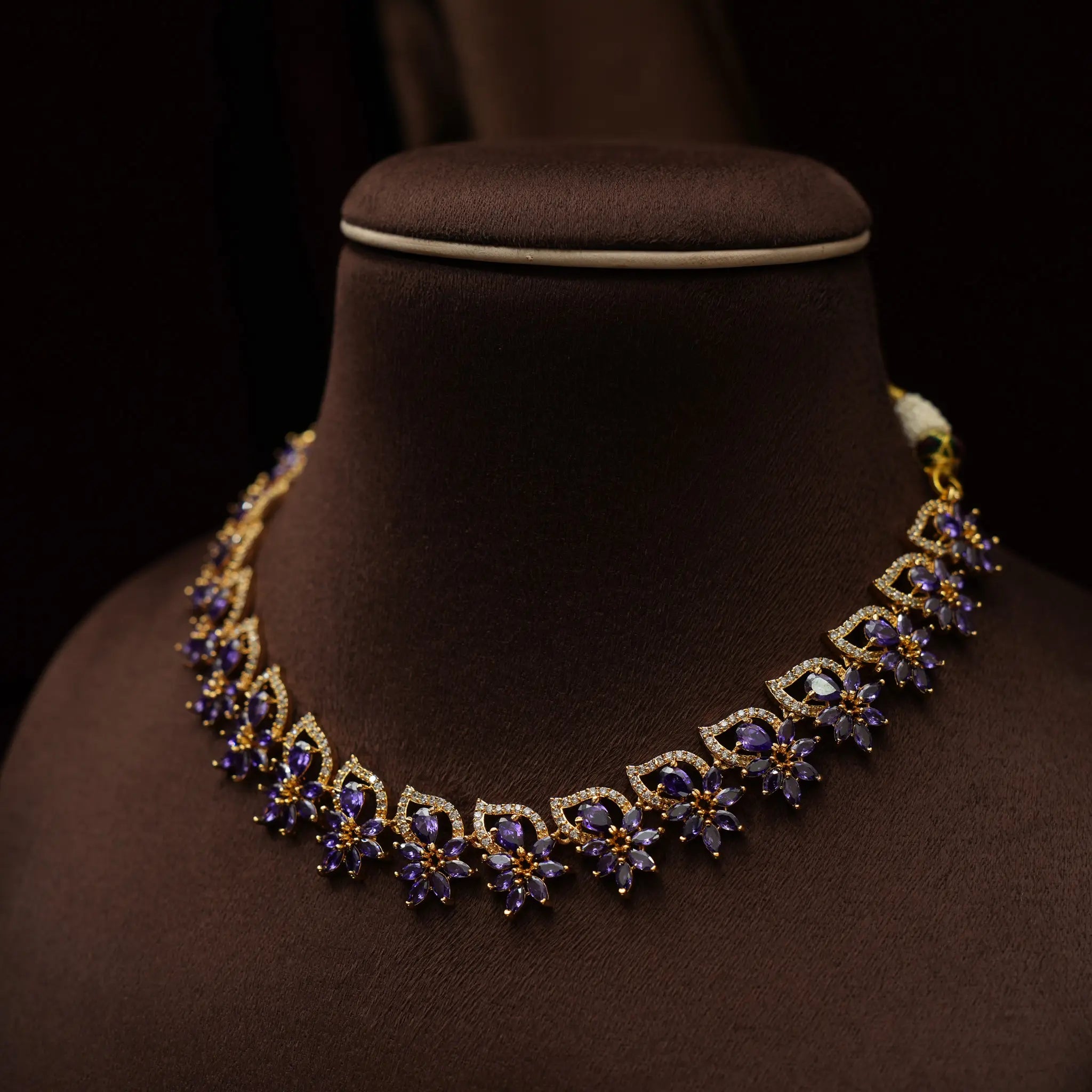 Arabella Zircon Necklace - Purple