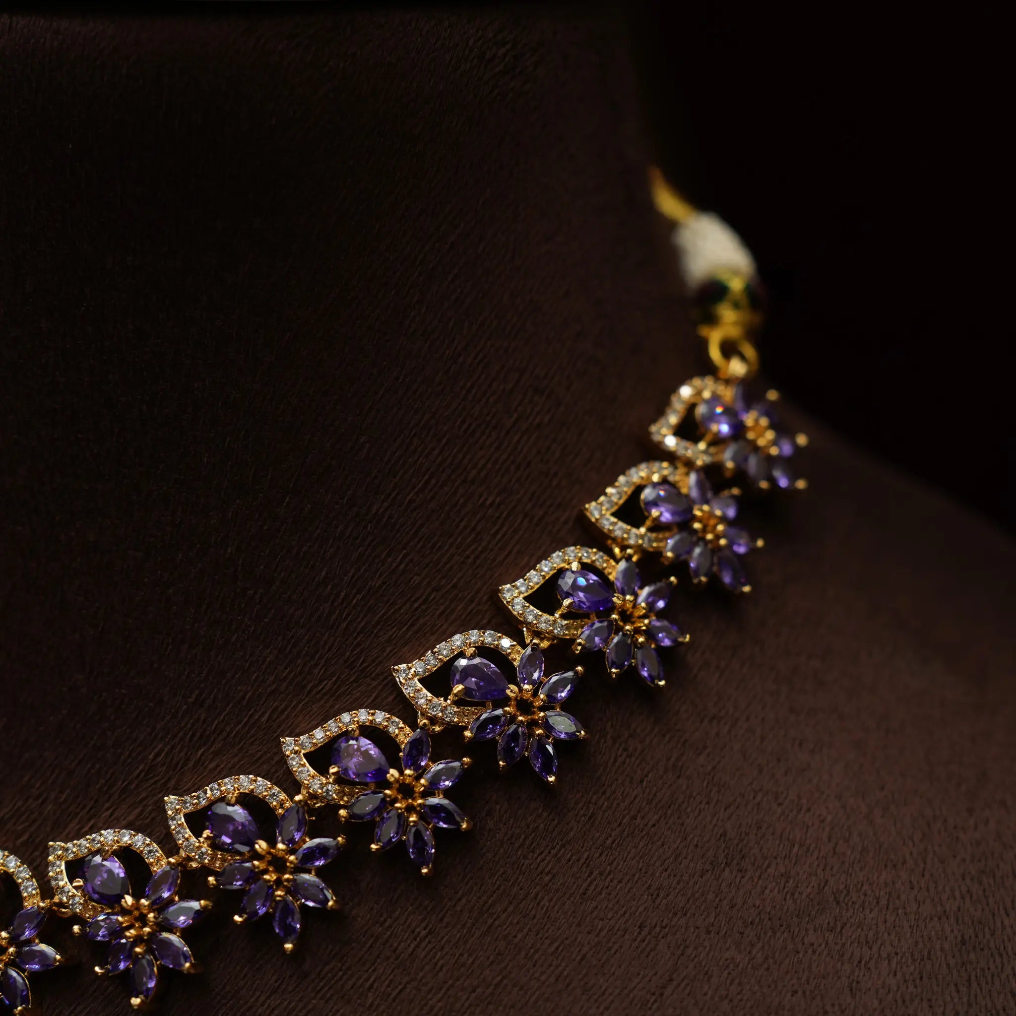 Arabella Zircon Necklace - Purple