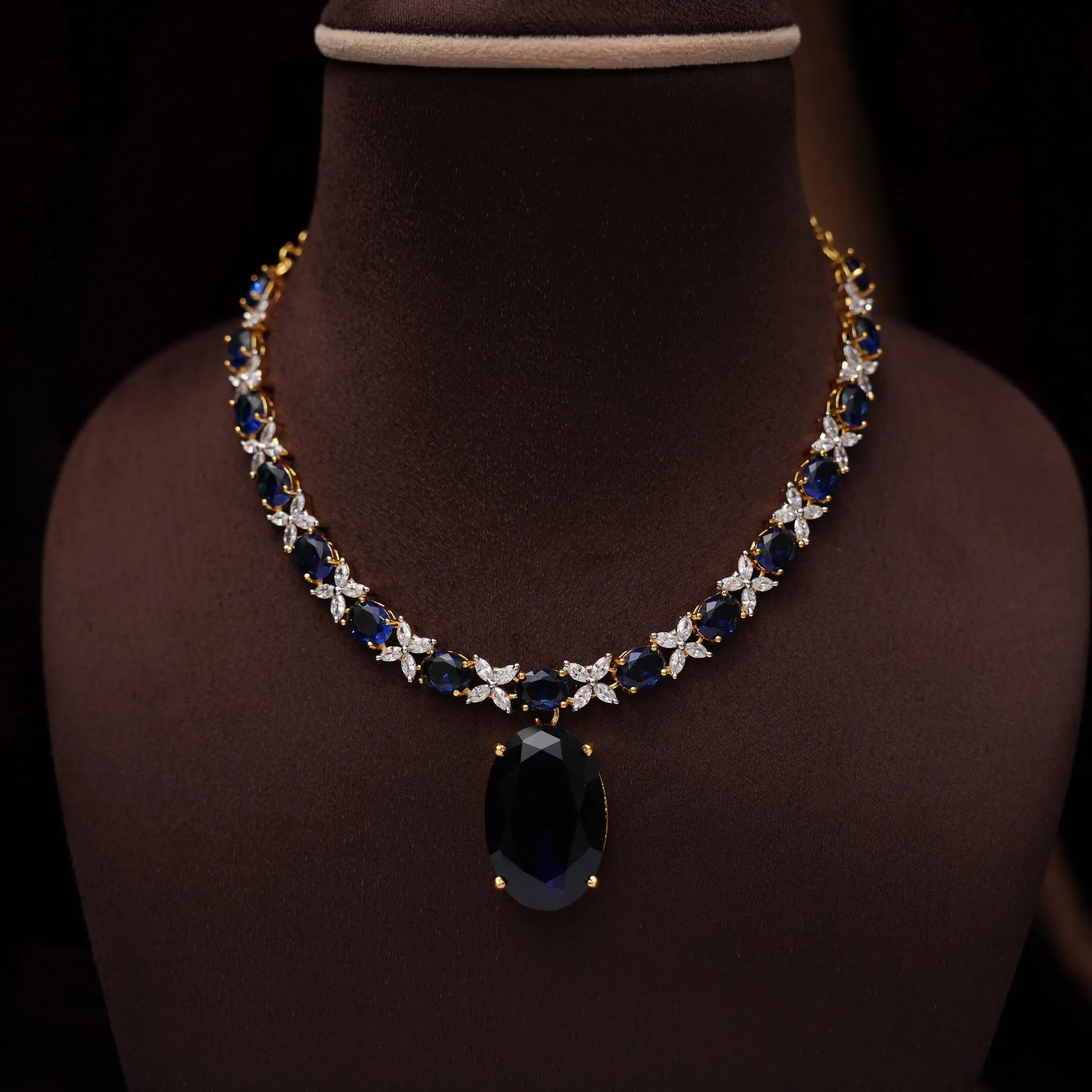 Aralyn Zircon Necklace - Blue