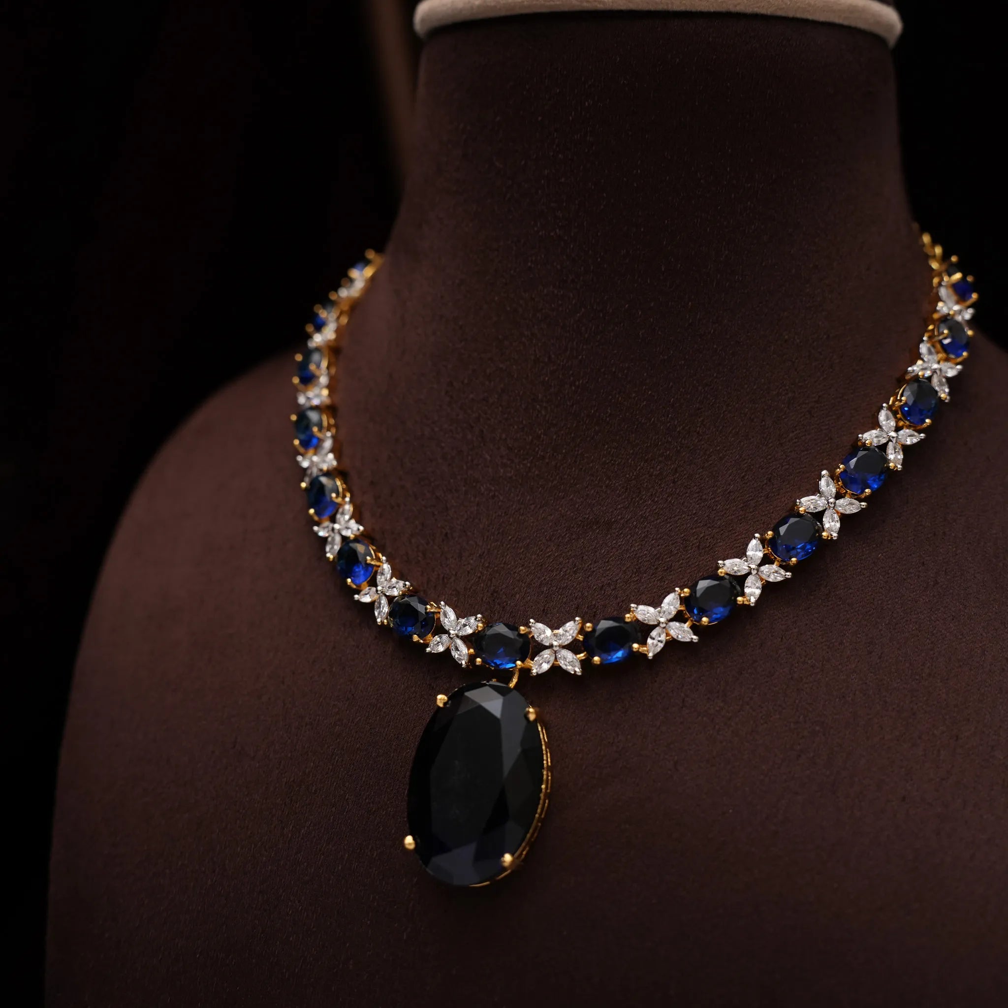 Aralyn Zircon Necklace - Blue
