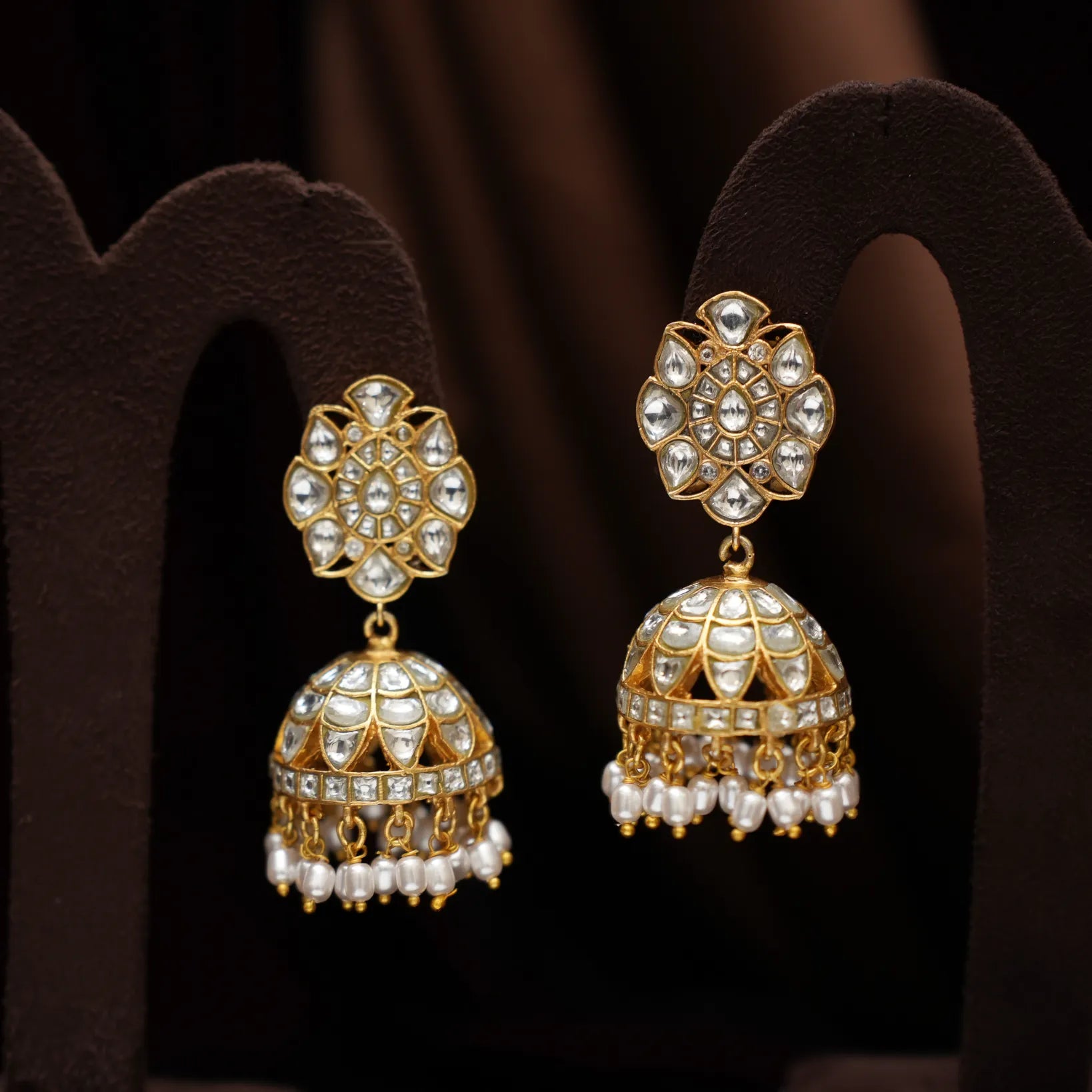 Arbuda Polki Jhumka Earrings