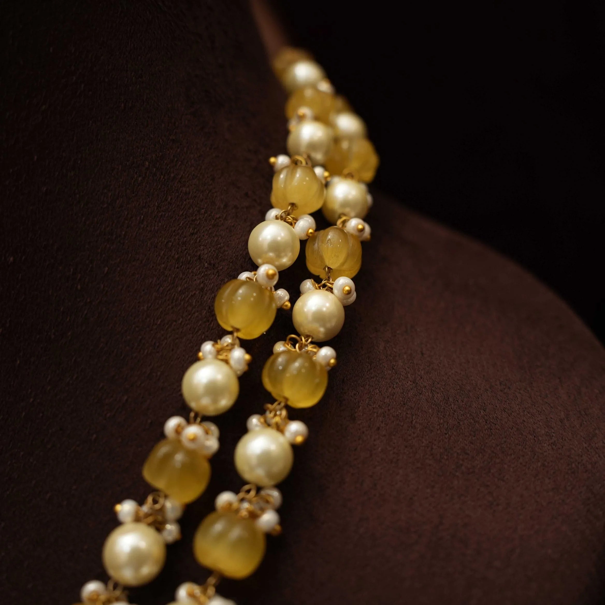 Arghya Beaded Victorian Necklace - Green