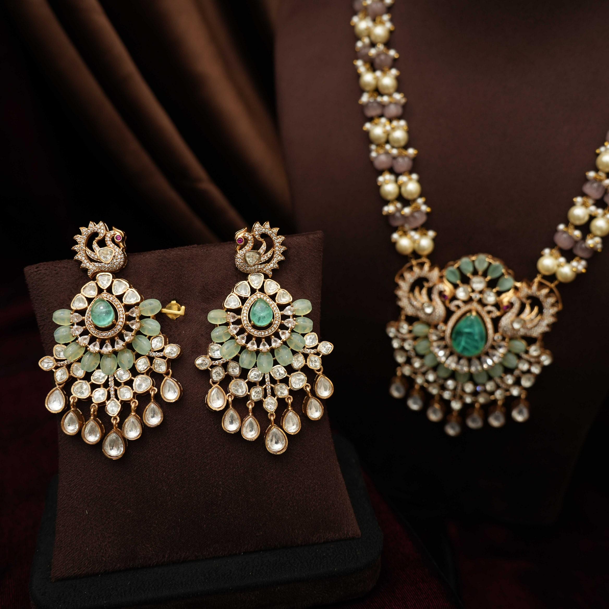 Arghya Beaded Victorian Necklace - Pastel Blue