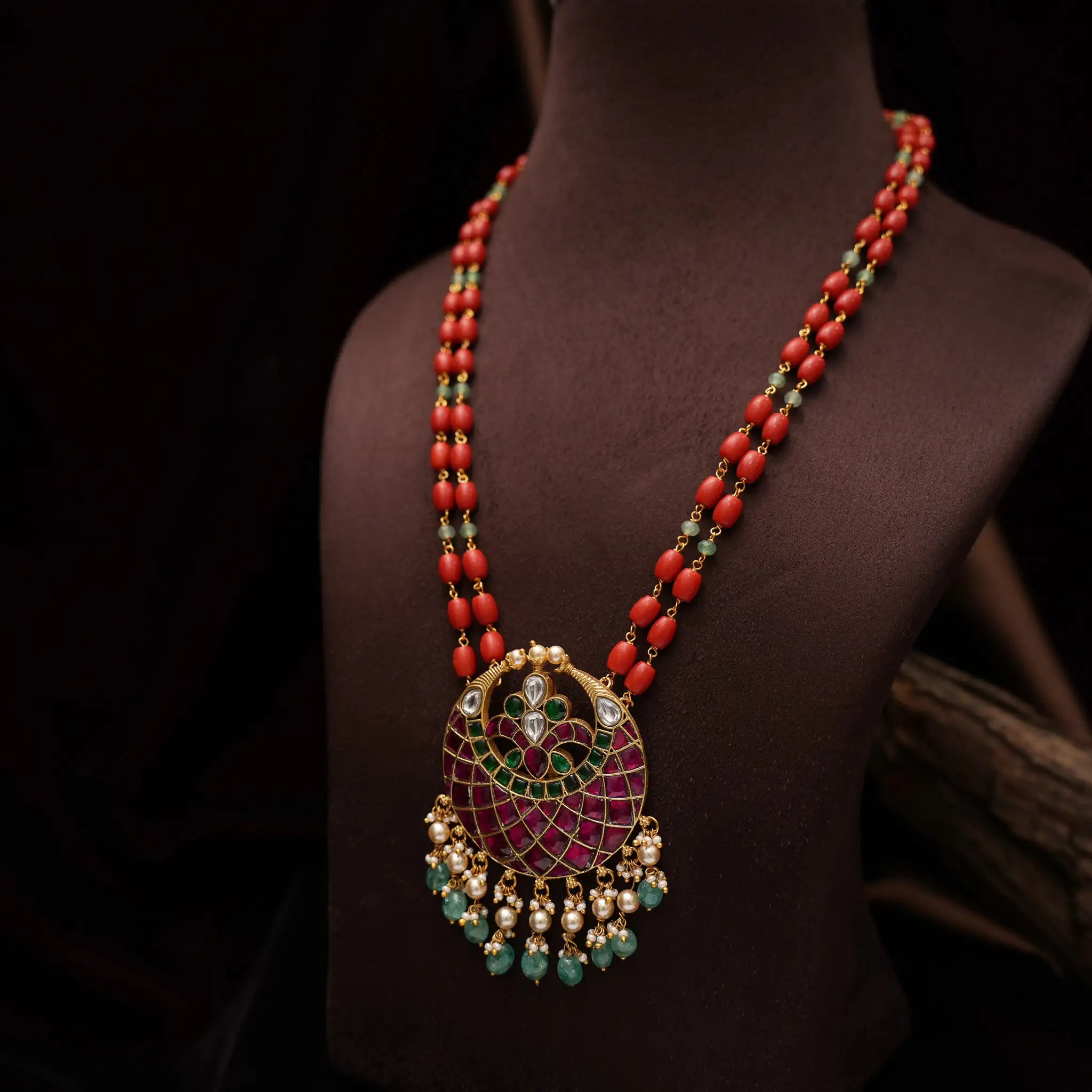 Aritrika Beaded Coral Necklace