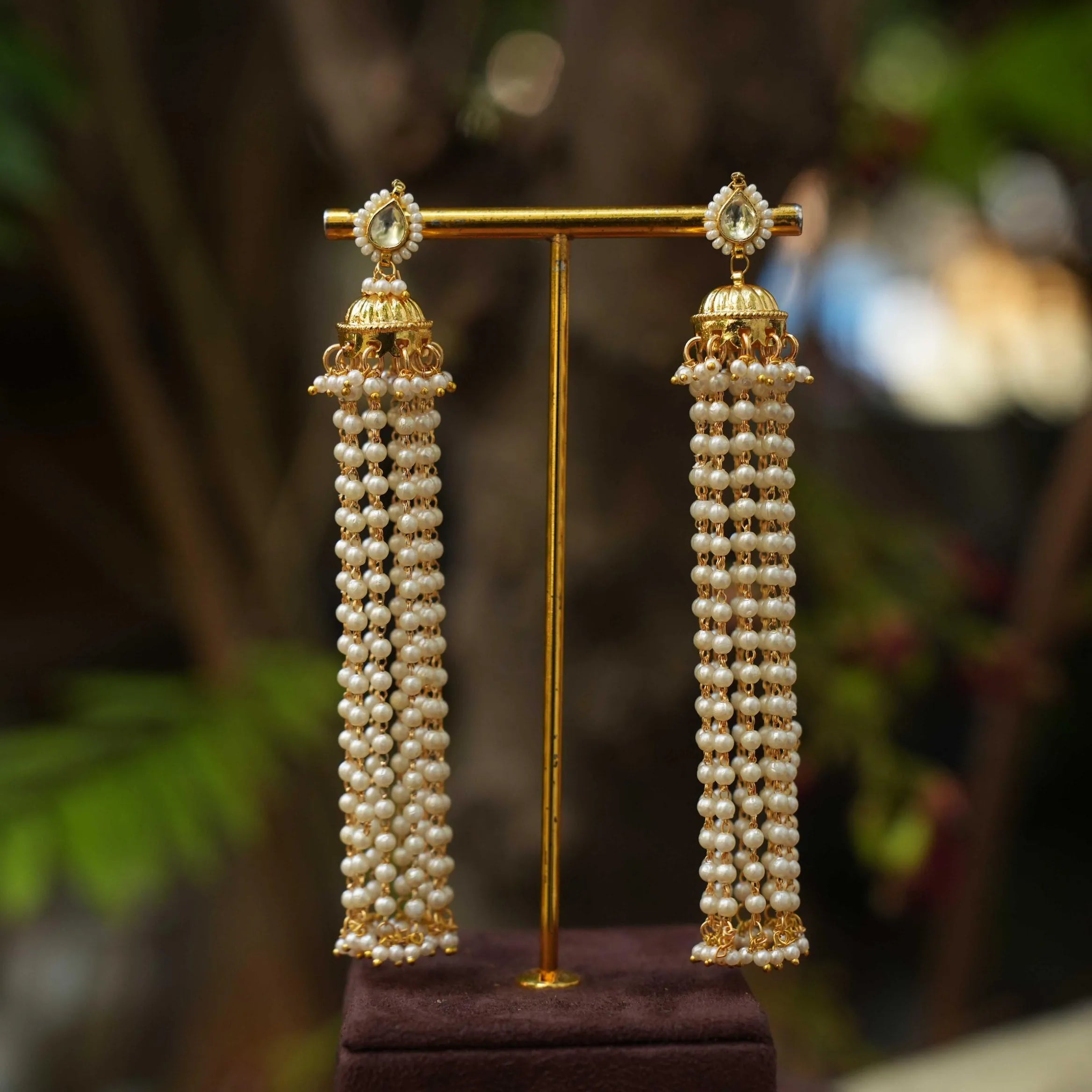 Arkali Polki Jhumka Earrings