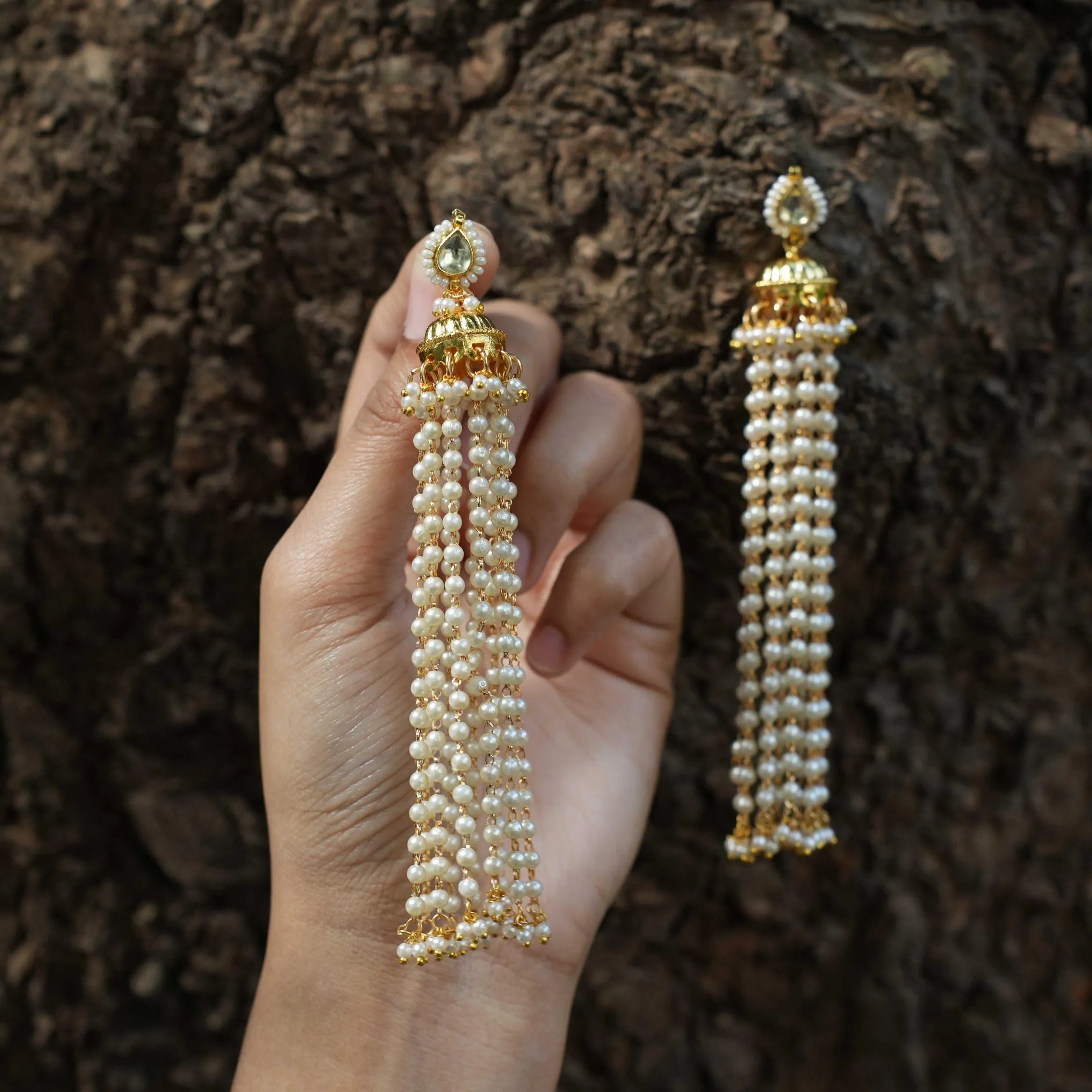 Arkali Polki Jhumka Earrings