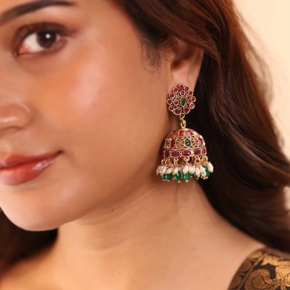 Arnaz Antique Jhumka Earrings