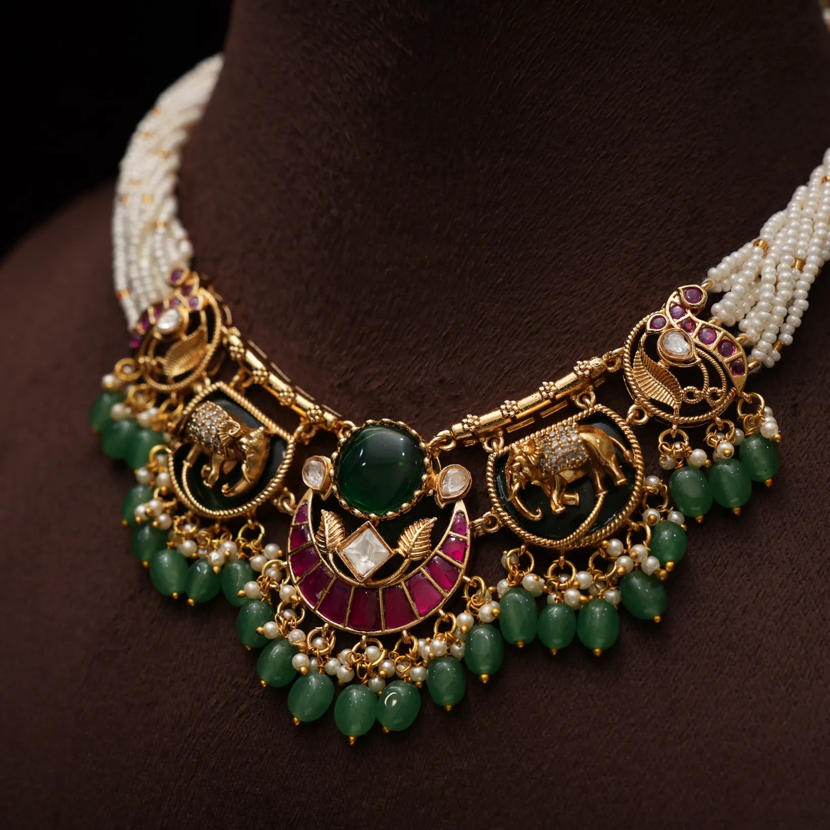 Arnica Pearl Polki Necklace
