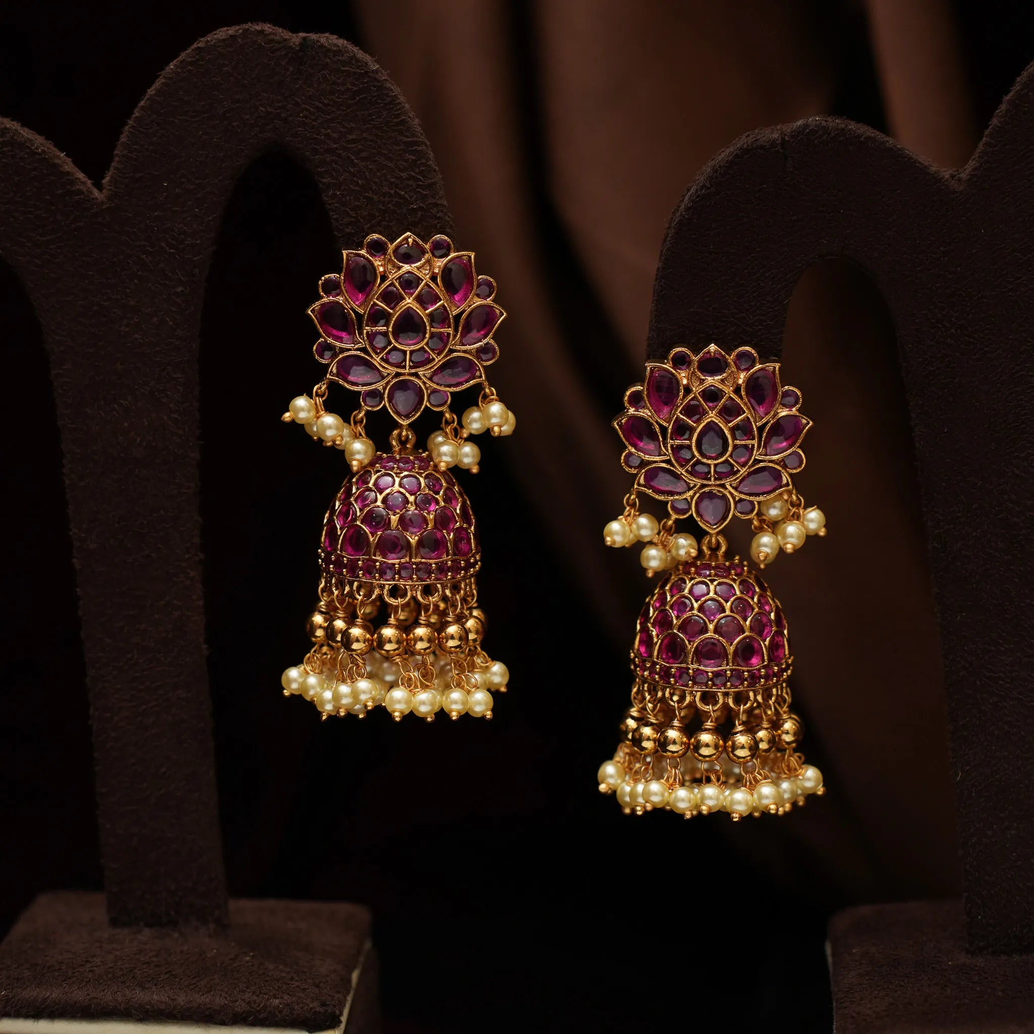 Aruna Polki Jhumka Earrings - Myra