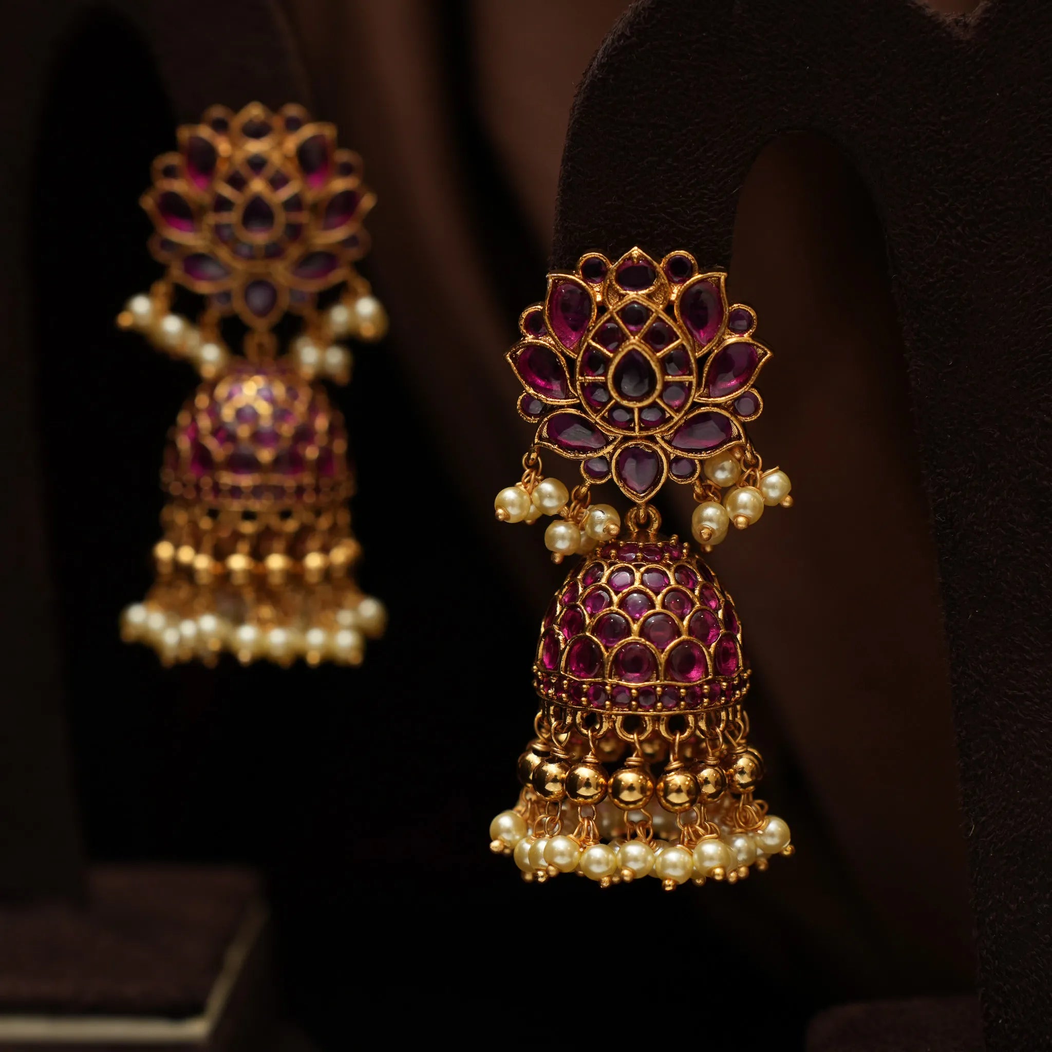 Aruna Polki Jhumka Earrings - Myra