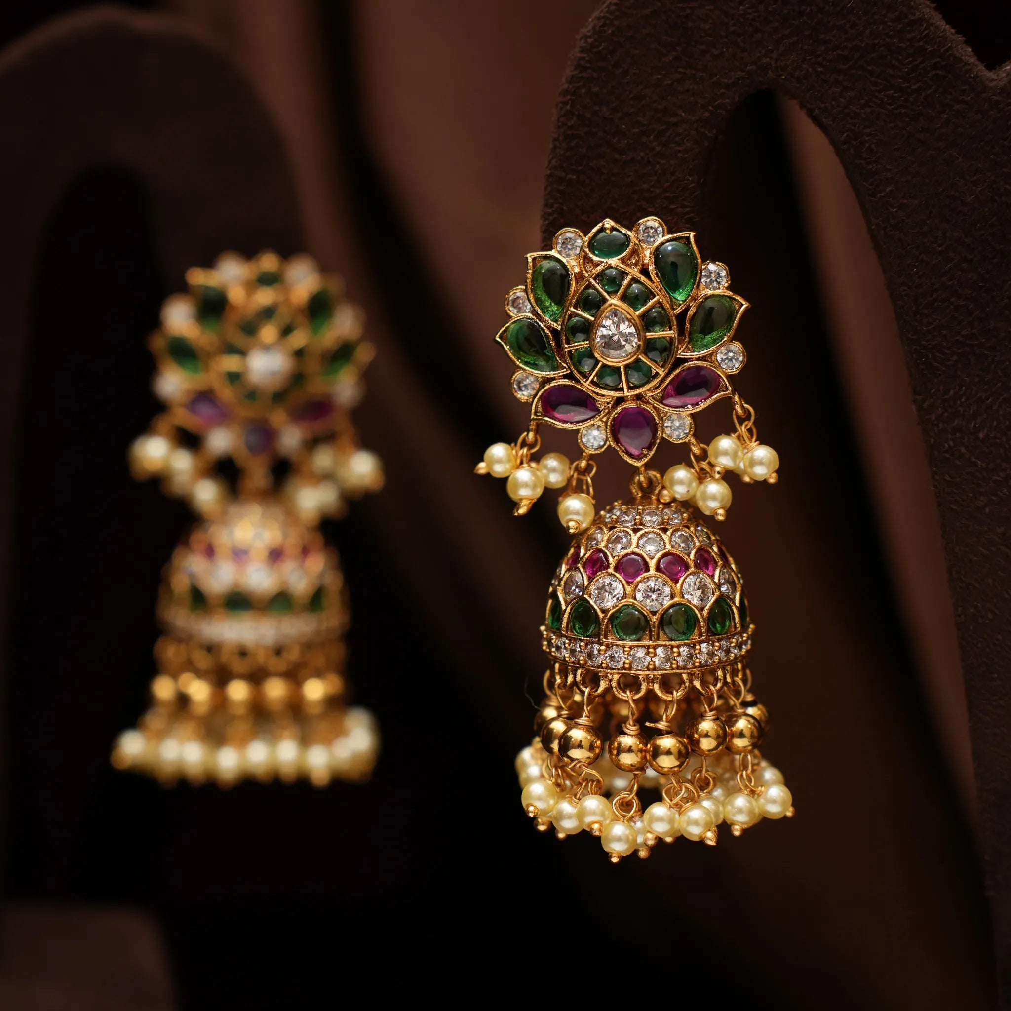 Aruna Polki Jhumka Earrings - Syria