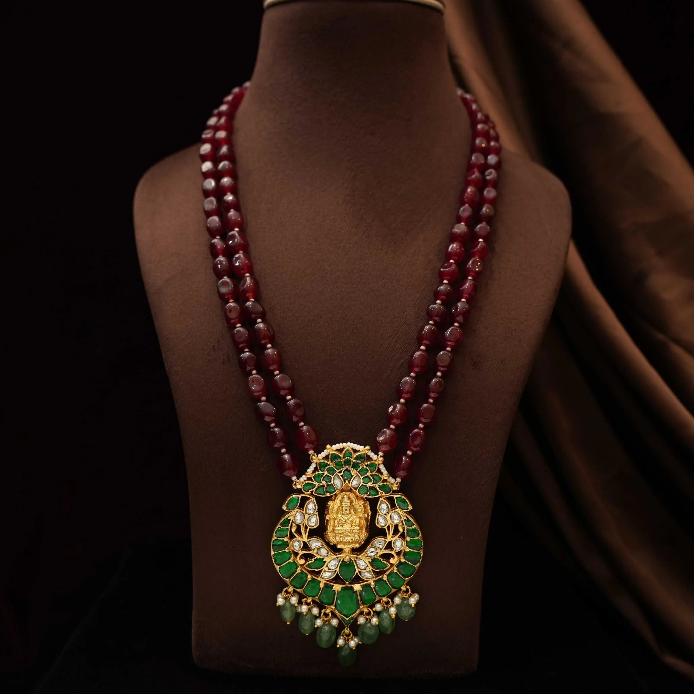 Arwi Beaded Polki Necklace