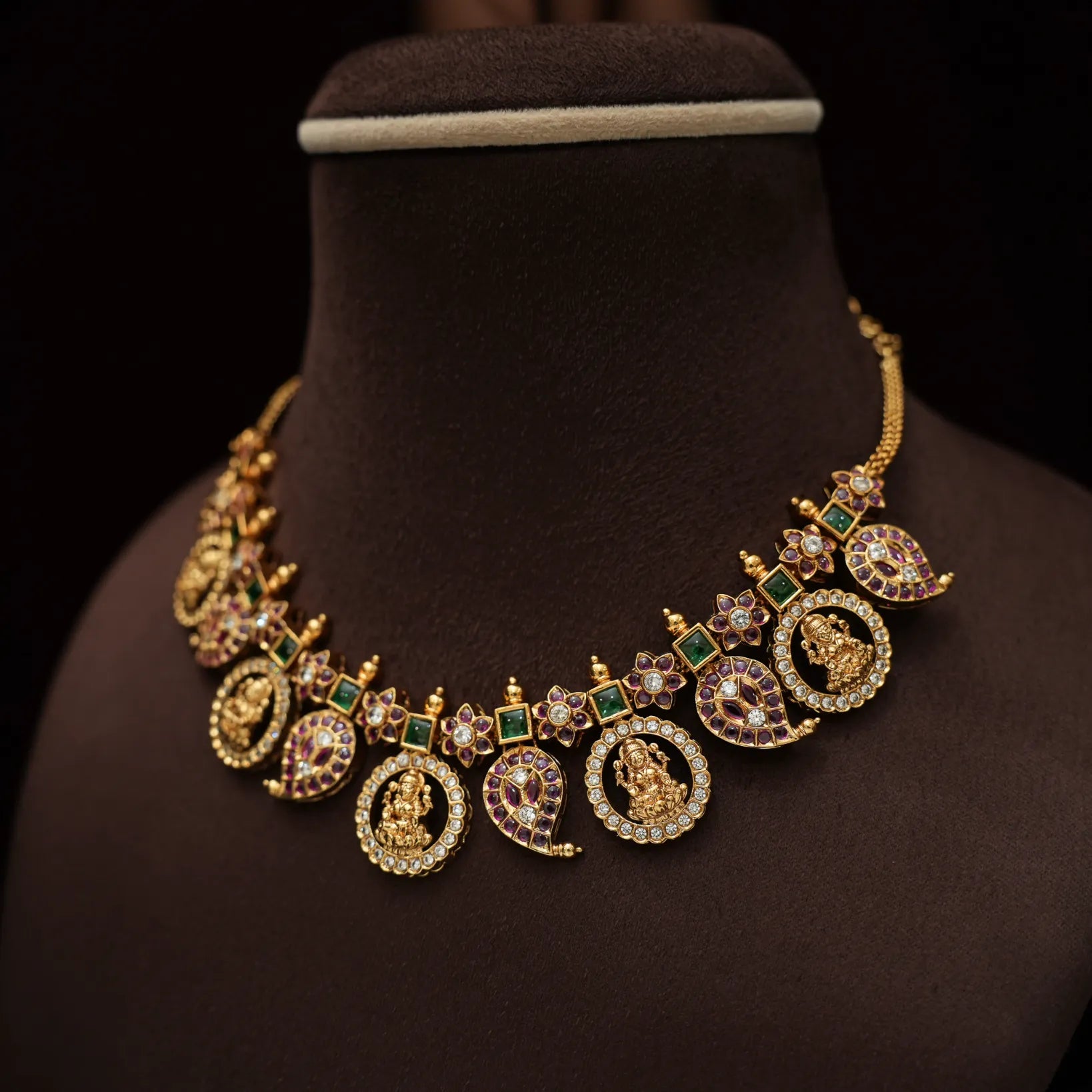 Ashvini Antique Necklace - Red & Green