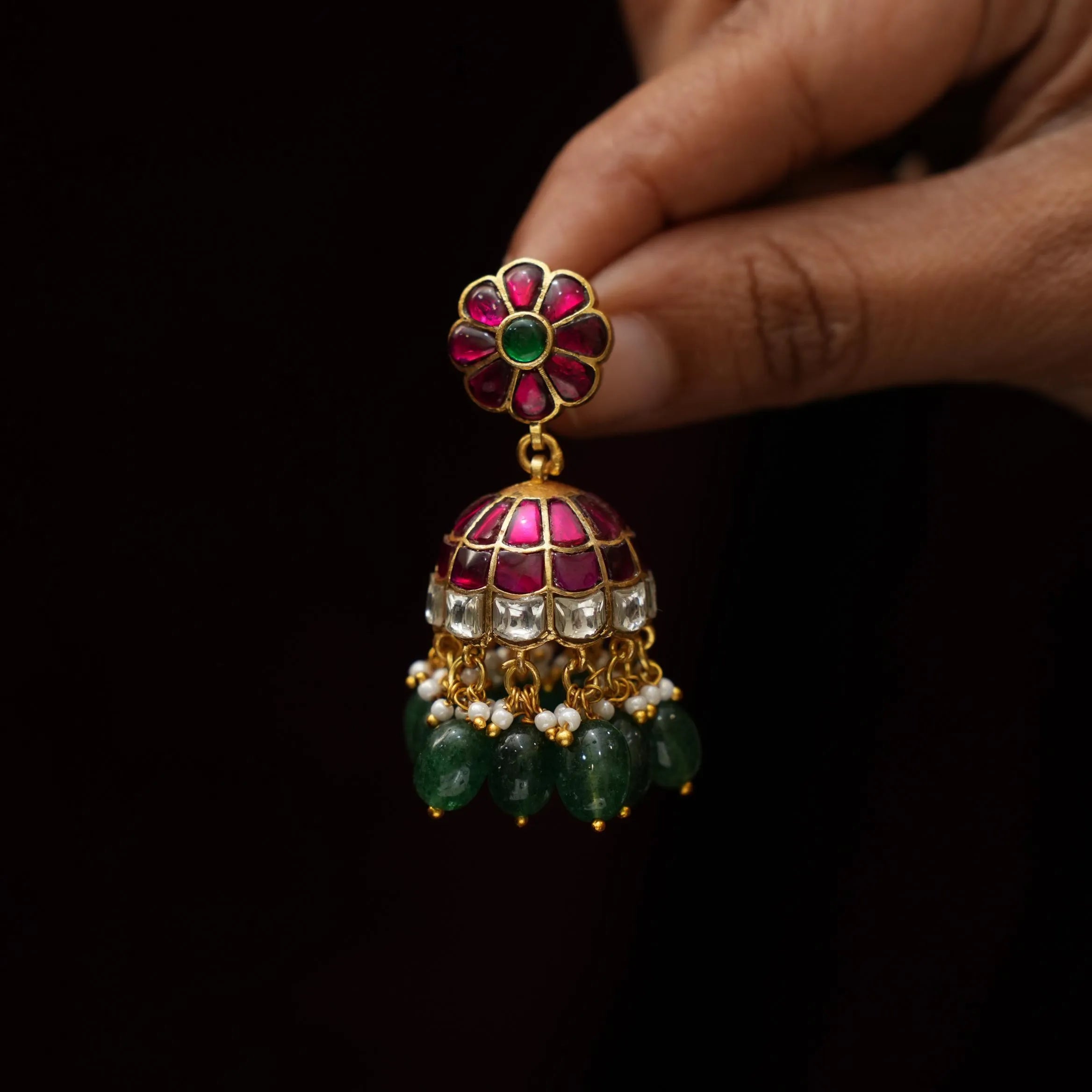 Asmira Polki Jhumka Earrings