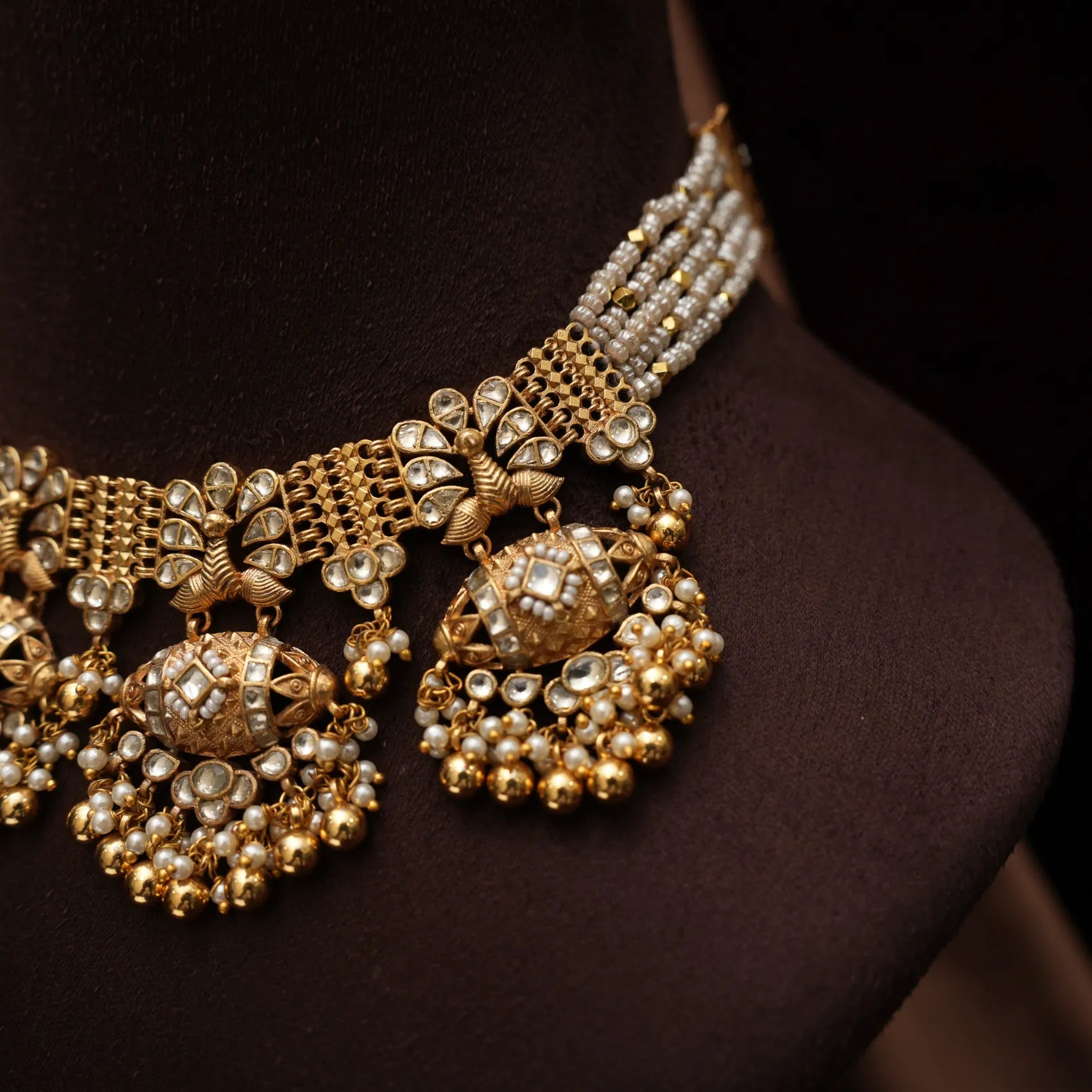 Astha Pearl Polki Necklace