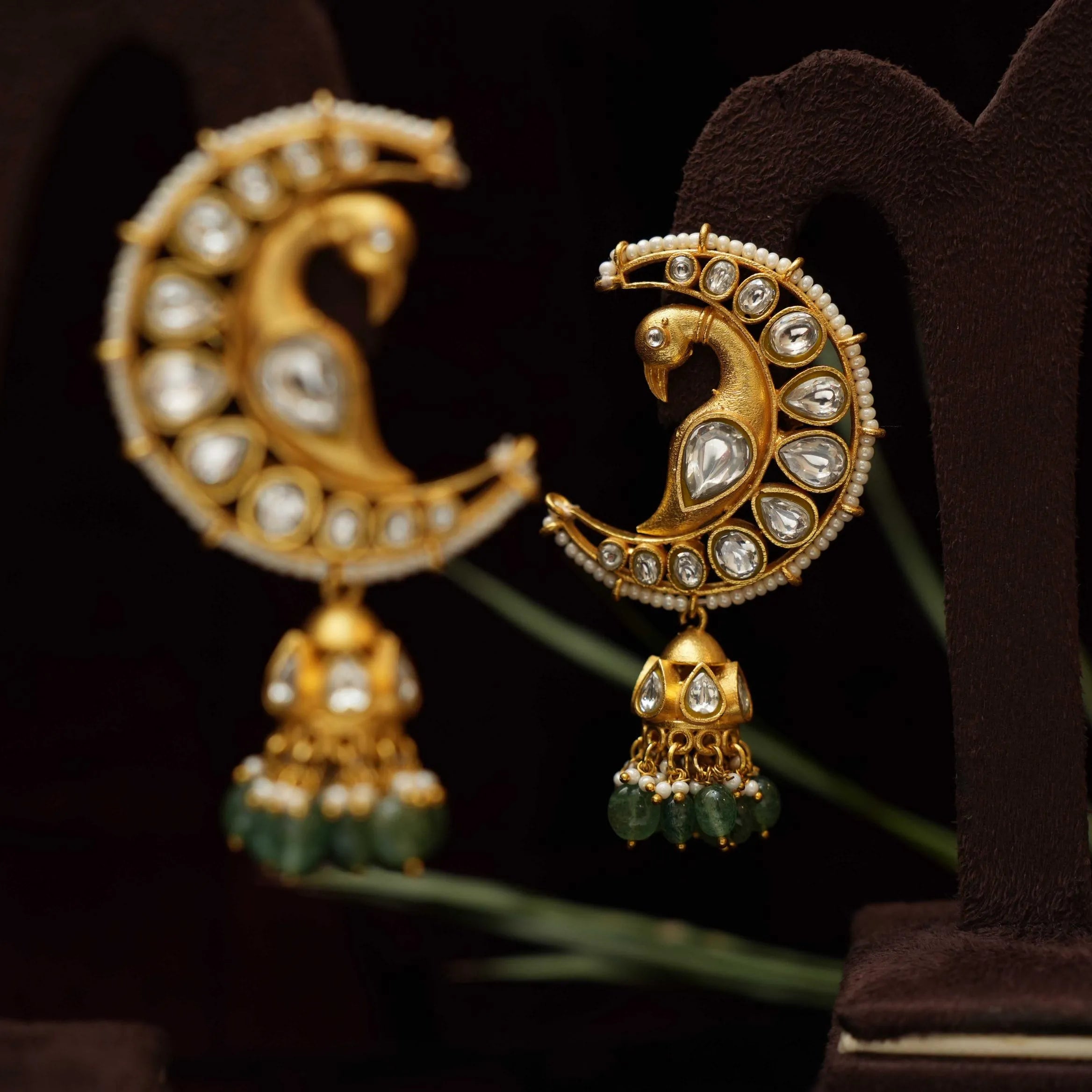 Atreyi Polki Earrings - White - Rimli Boutique