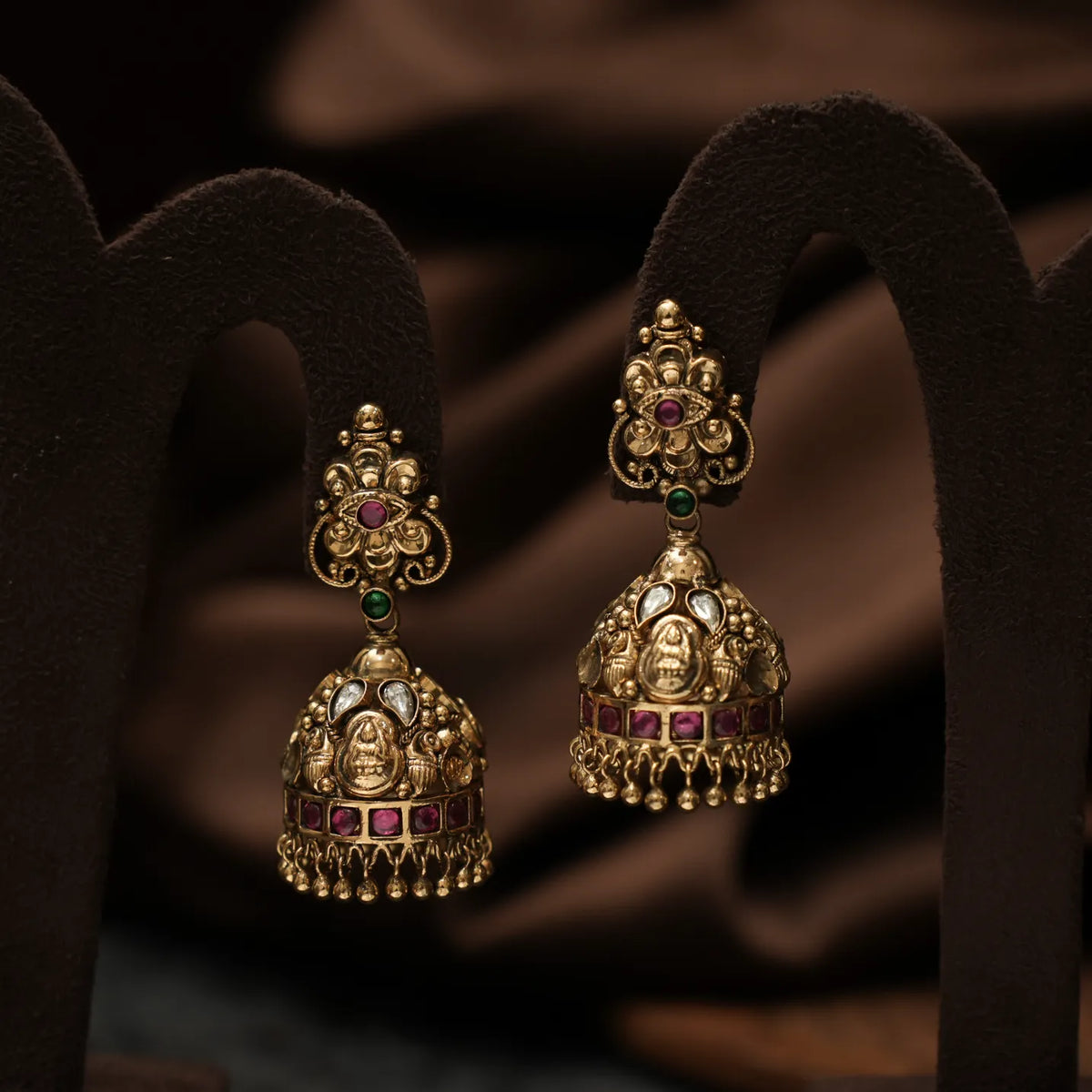 Aviana Antique Nagas Jhumka Earrings
