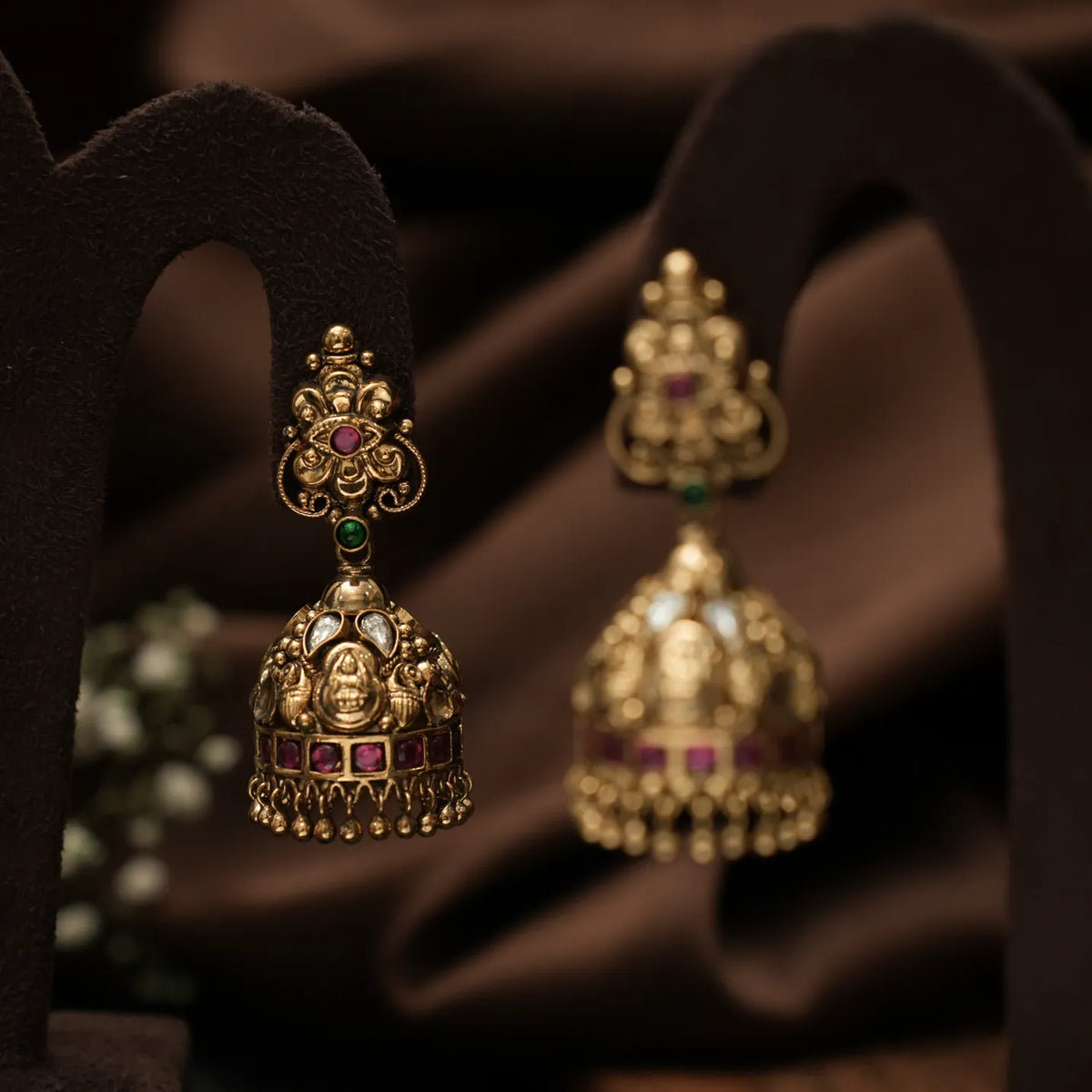 Aviana Antique Nagas Jhumka Earrings